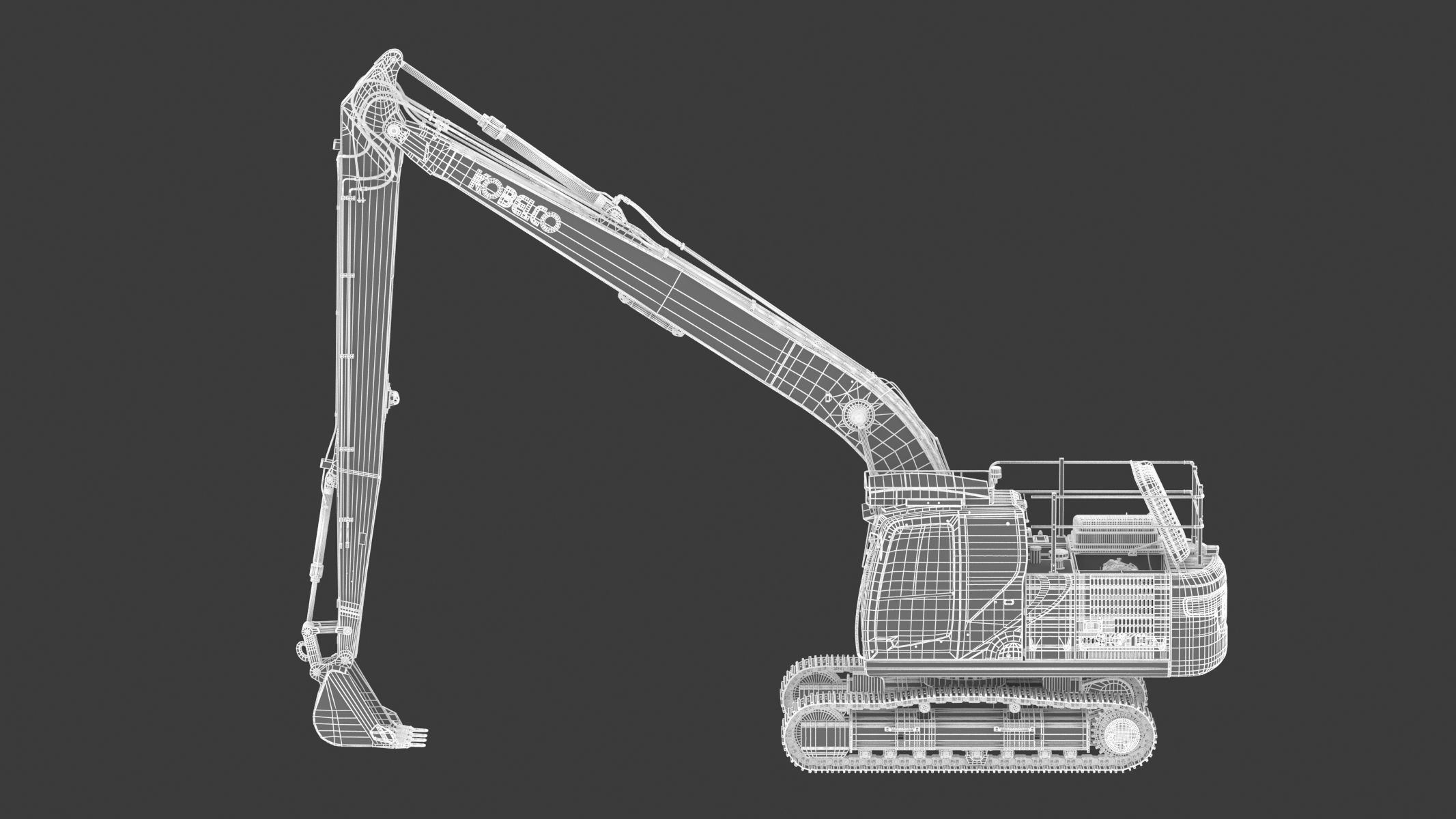 Kobelco SK210LC-10 Long Arm Excavator 3D model_26