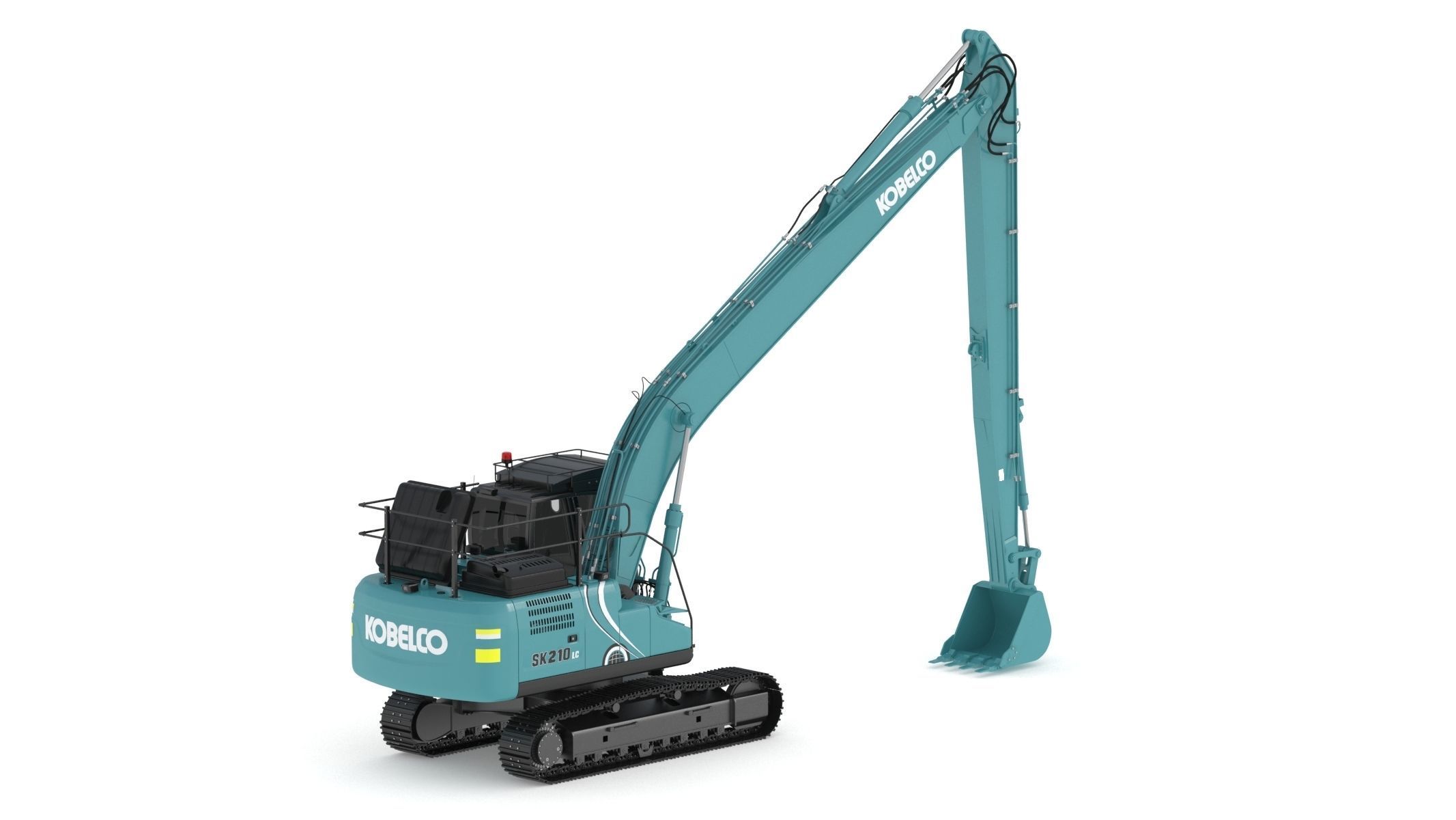 Kobelco SK210LC-10 Long Arm Excavator 3D model_1
