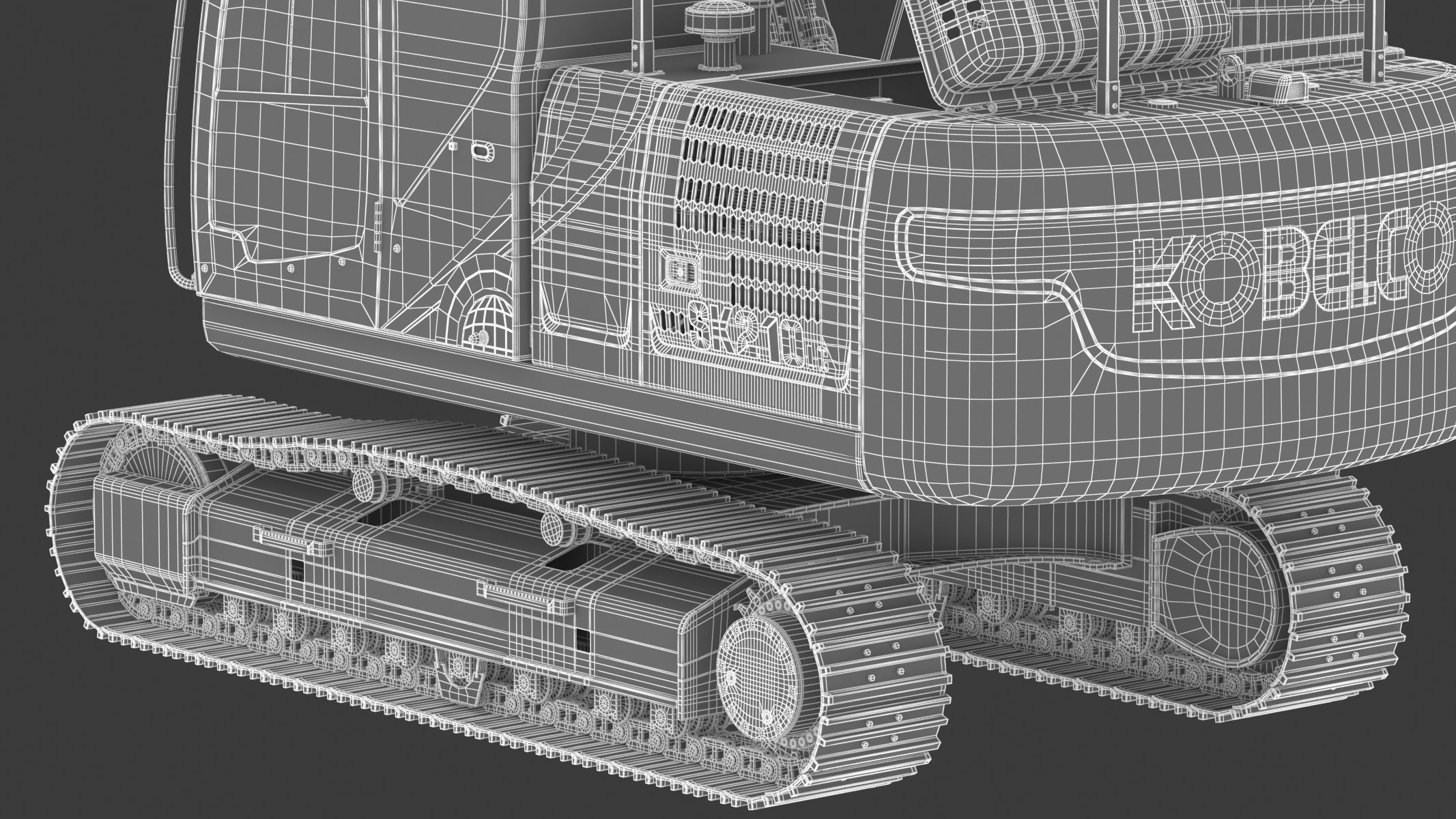 Kobelco SK210LC-10 Long Arm Excavator 3D model_35