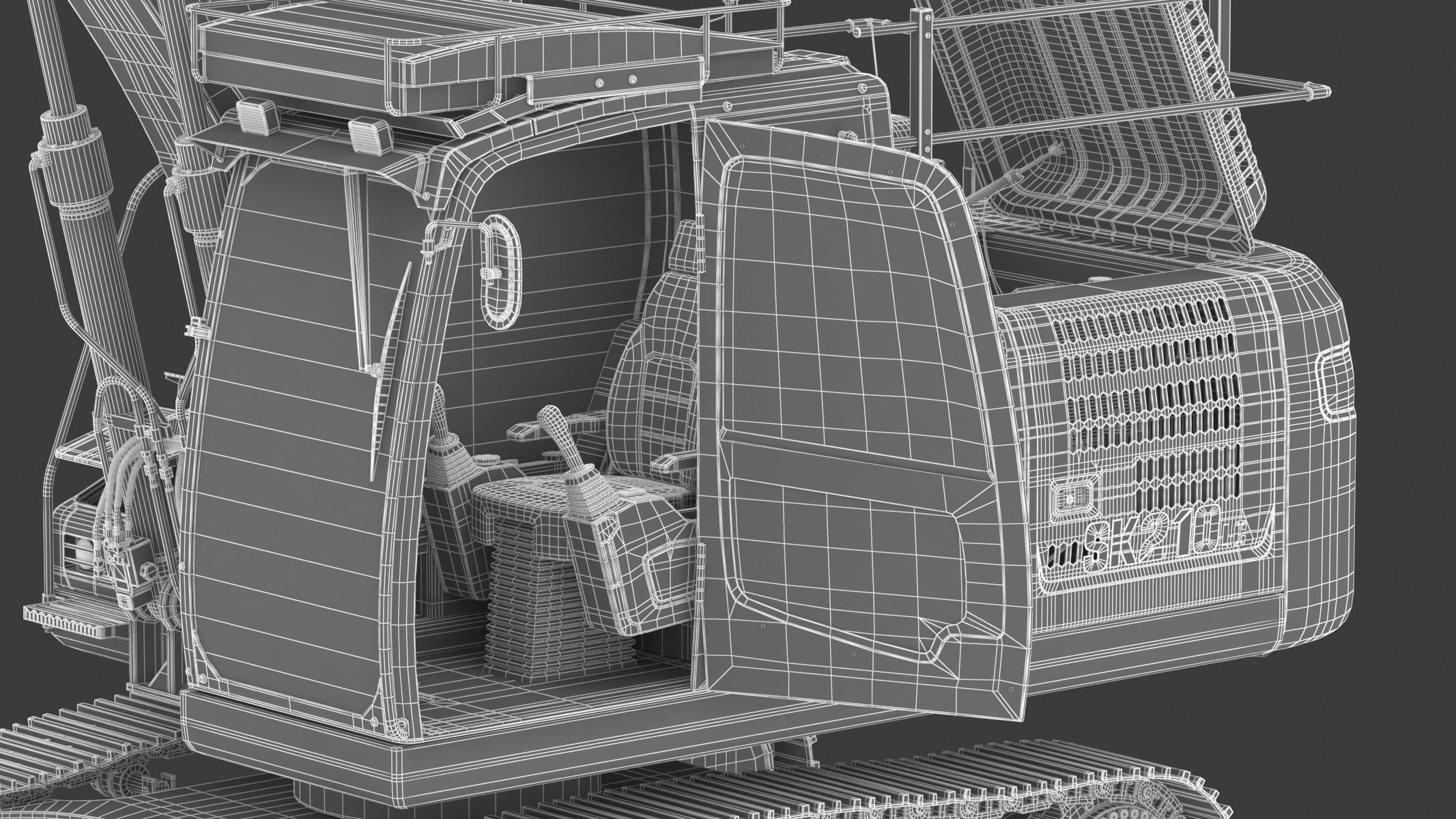 Kobelco SK210LC-10 Long Arm Excavator 3D model_42