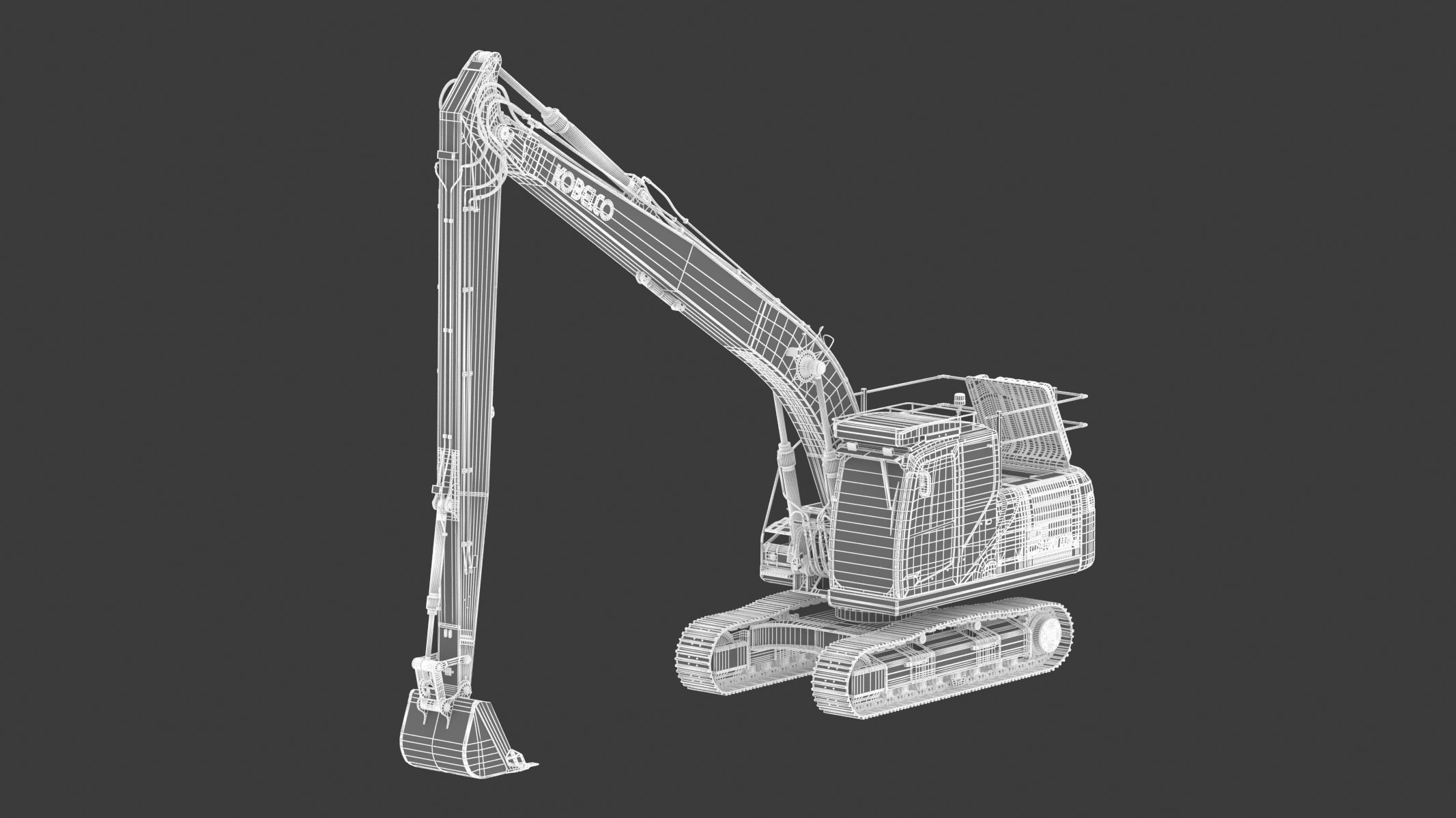Kobelco SK210LC-10 Long Arm Excavator 3D model_27