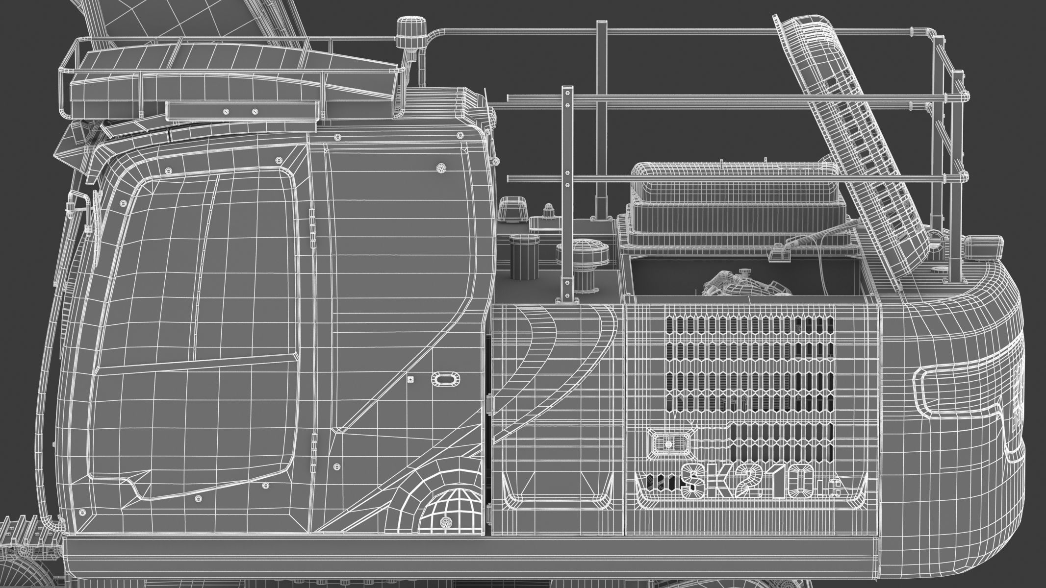 Kobelco SK210LC-10 Long Arm Excavator 3D model_36