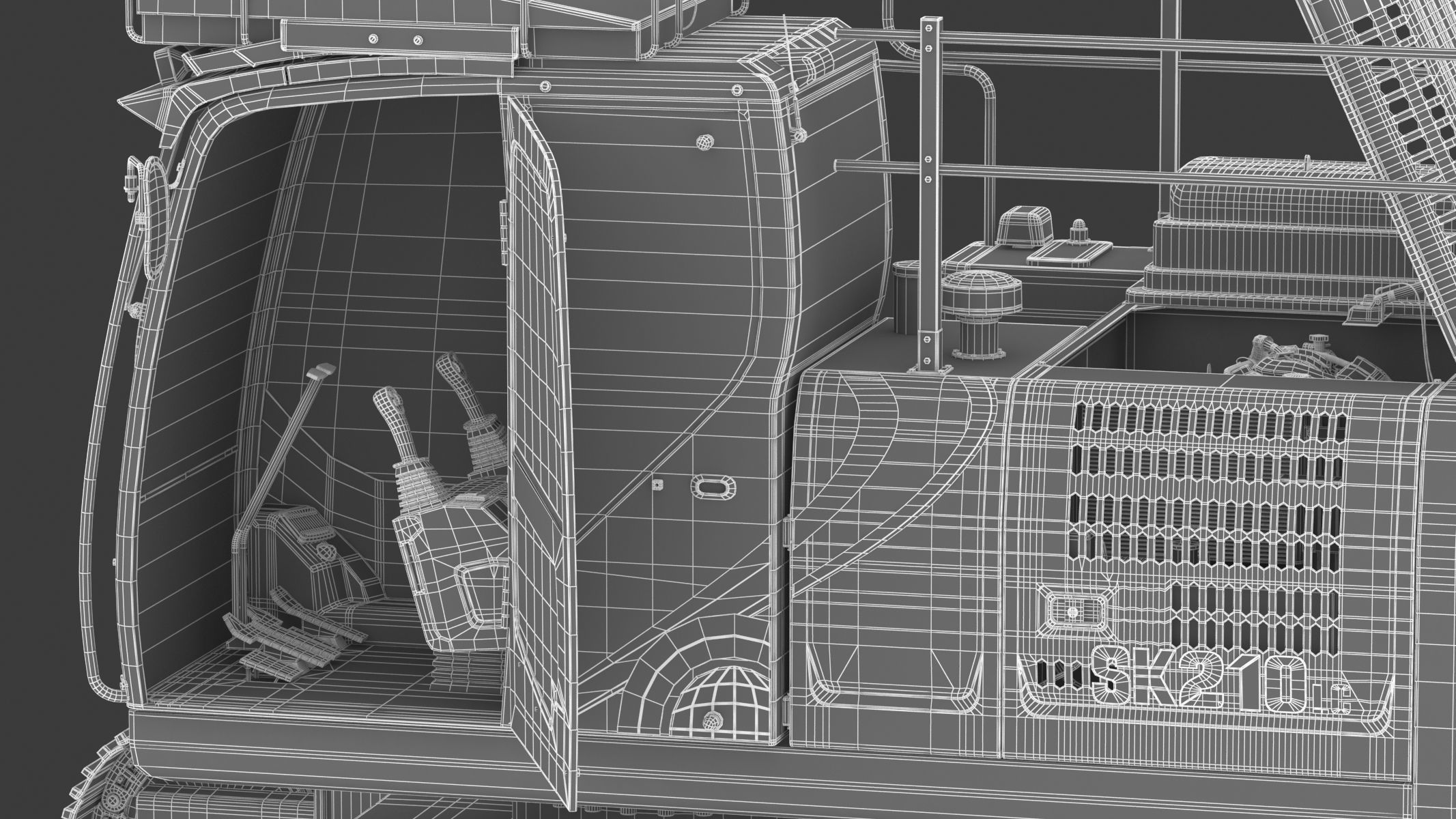 Kobelco SK210LC-10 Long Arm Excavator 3D model_43