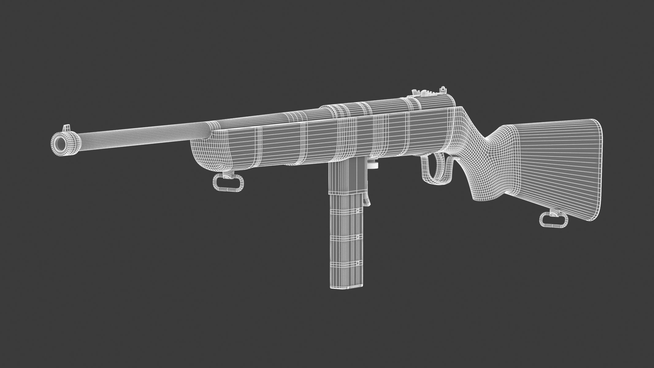 M50 Reising Submachine gun 3D model_18