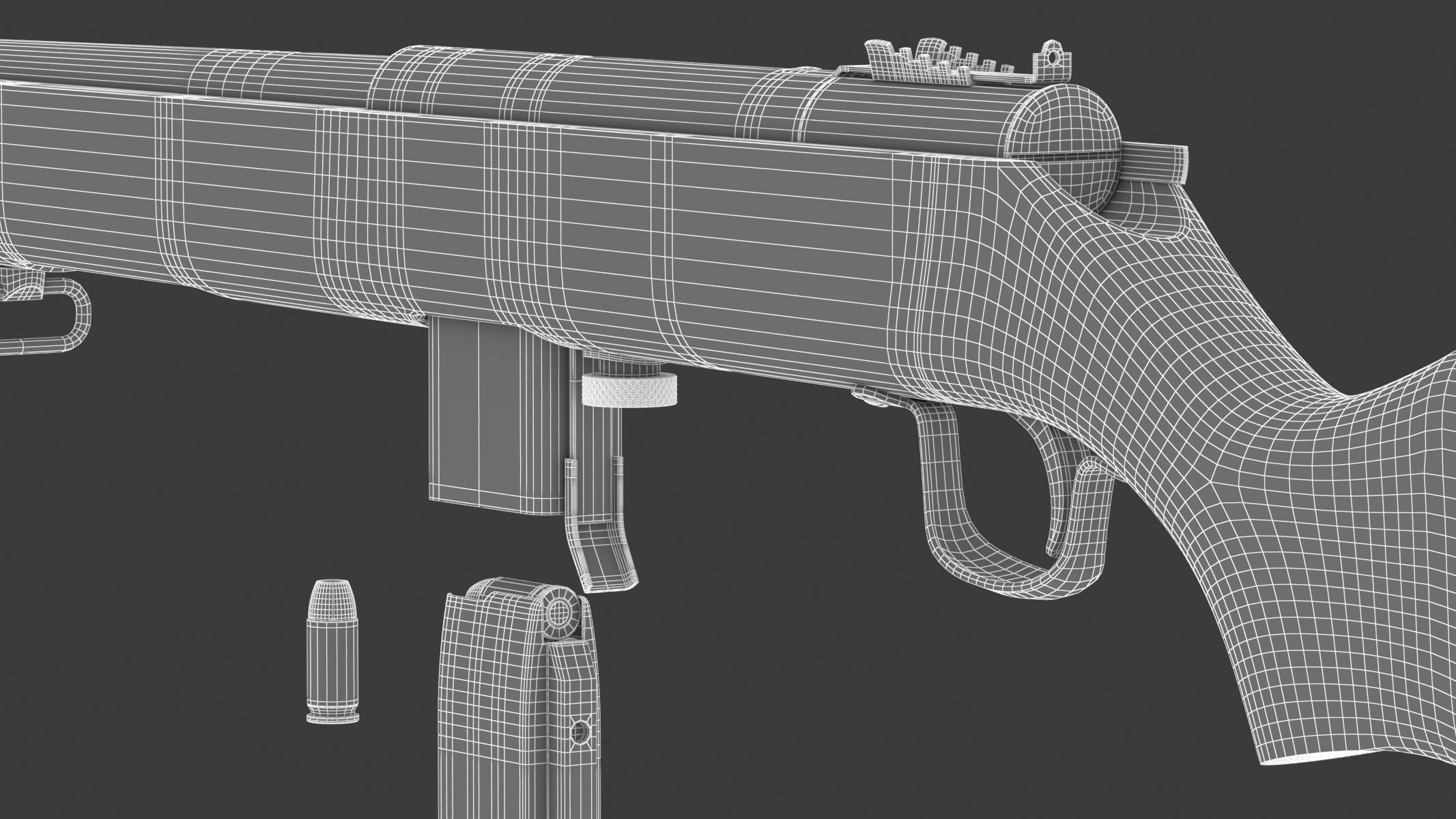 M50 Reising Submachine gun 3D model_29