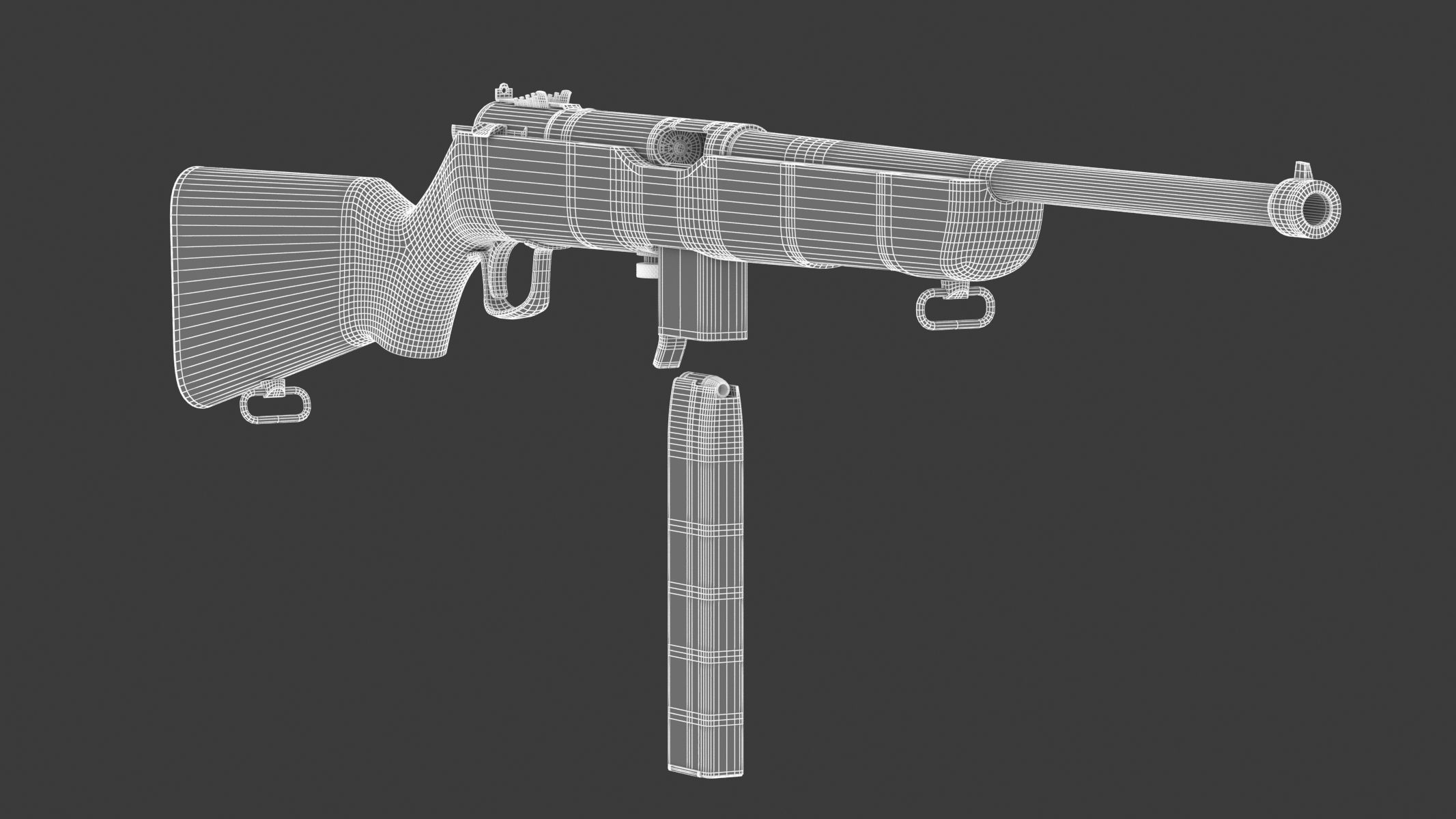 M50 Reising Submachine gun 3D model_19