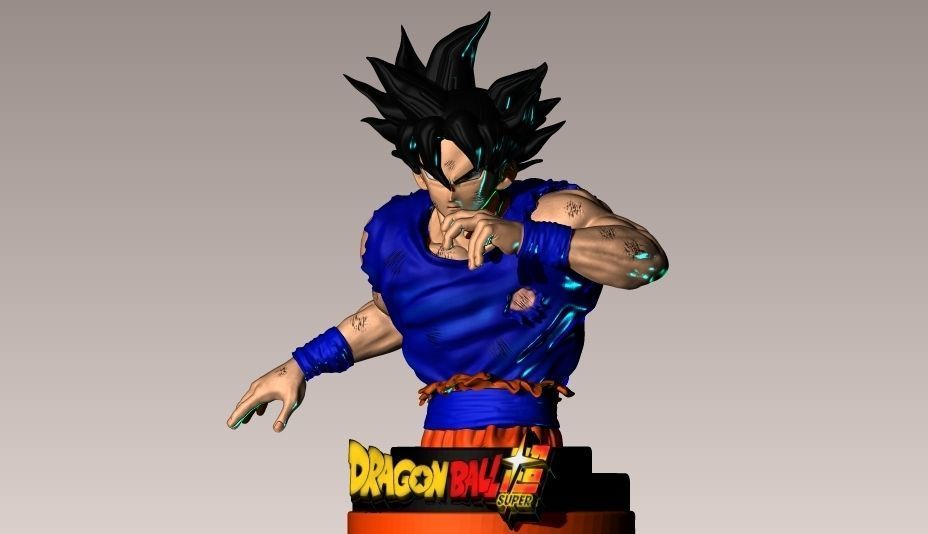 GOKU DRAGON BALL SUPER SIGN ULTRA INSTINCT BUST 3D print model_1