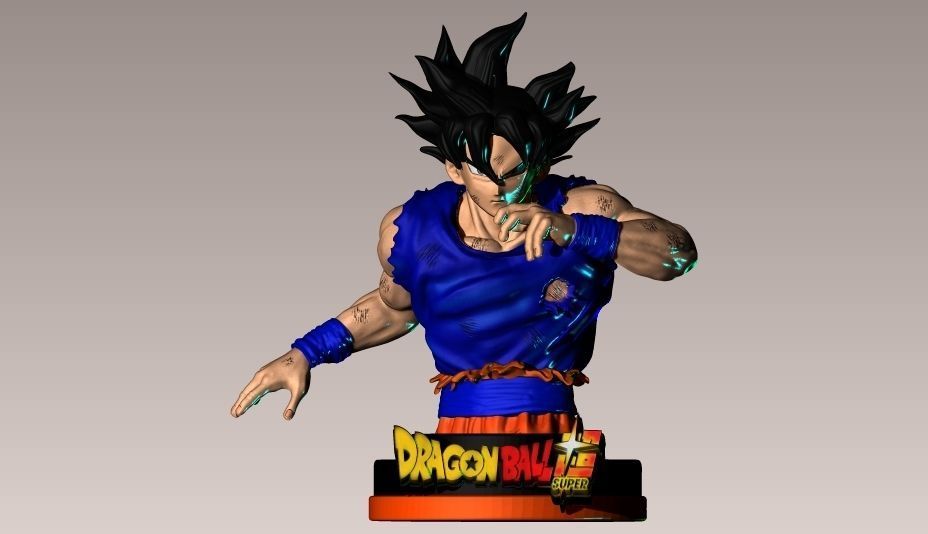 GOKU DRAGON BALL SUPER SIGN ULTRA INSTINCT BUST 3D print model_3