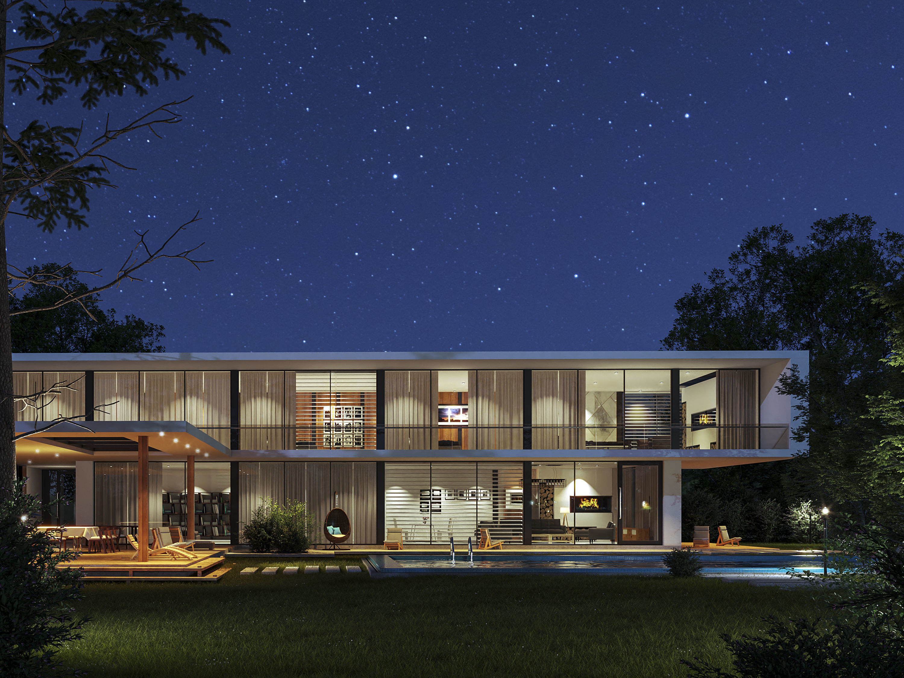 Exterior Night Scene 3D model 3D model_2