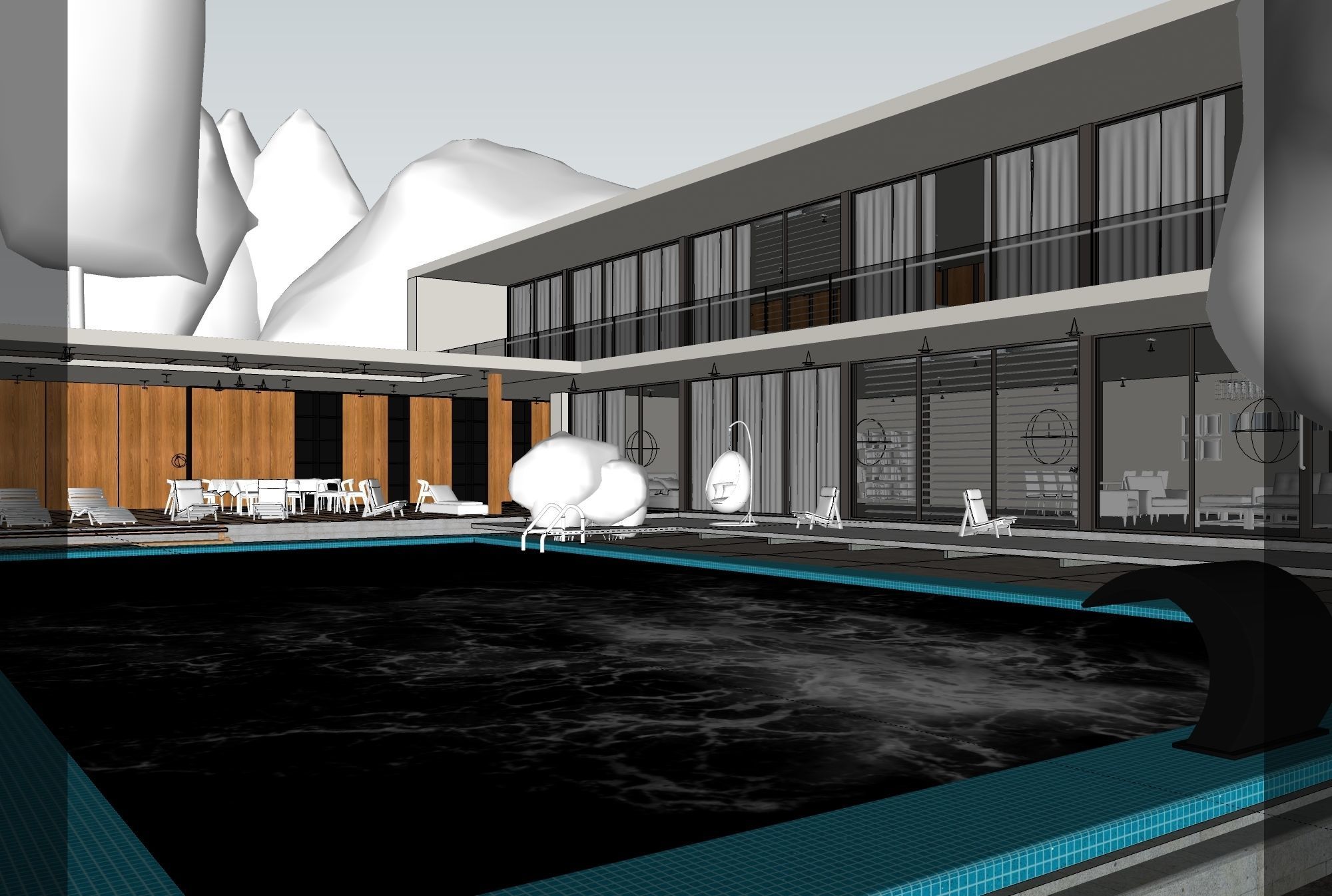 Exterior Night Scene 3D model 3D model_4