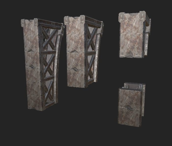 Metal Pillar Low-poly 3D model_3