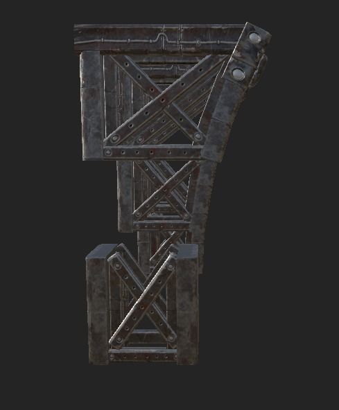 Metal Pillar Low-poly 3D model_2