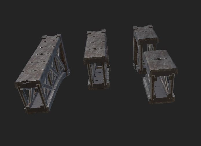 Metal Pillar Low-poly 3D model_4