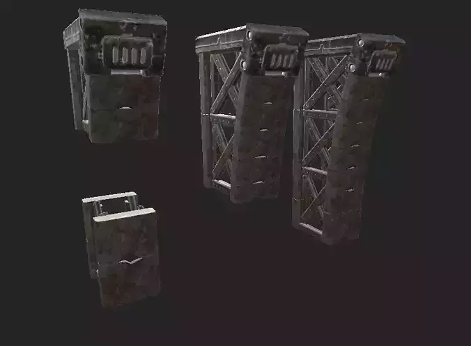 Metal Pillar Low-poly 3D model