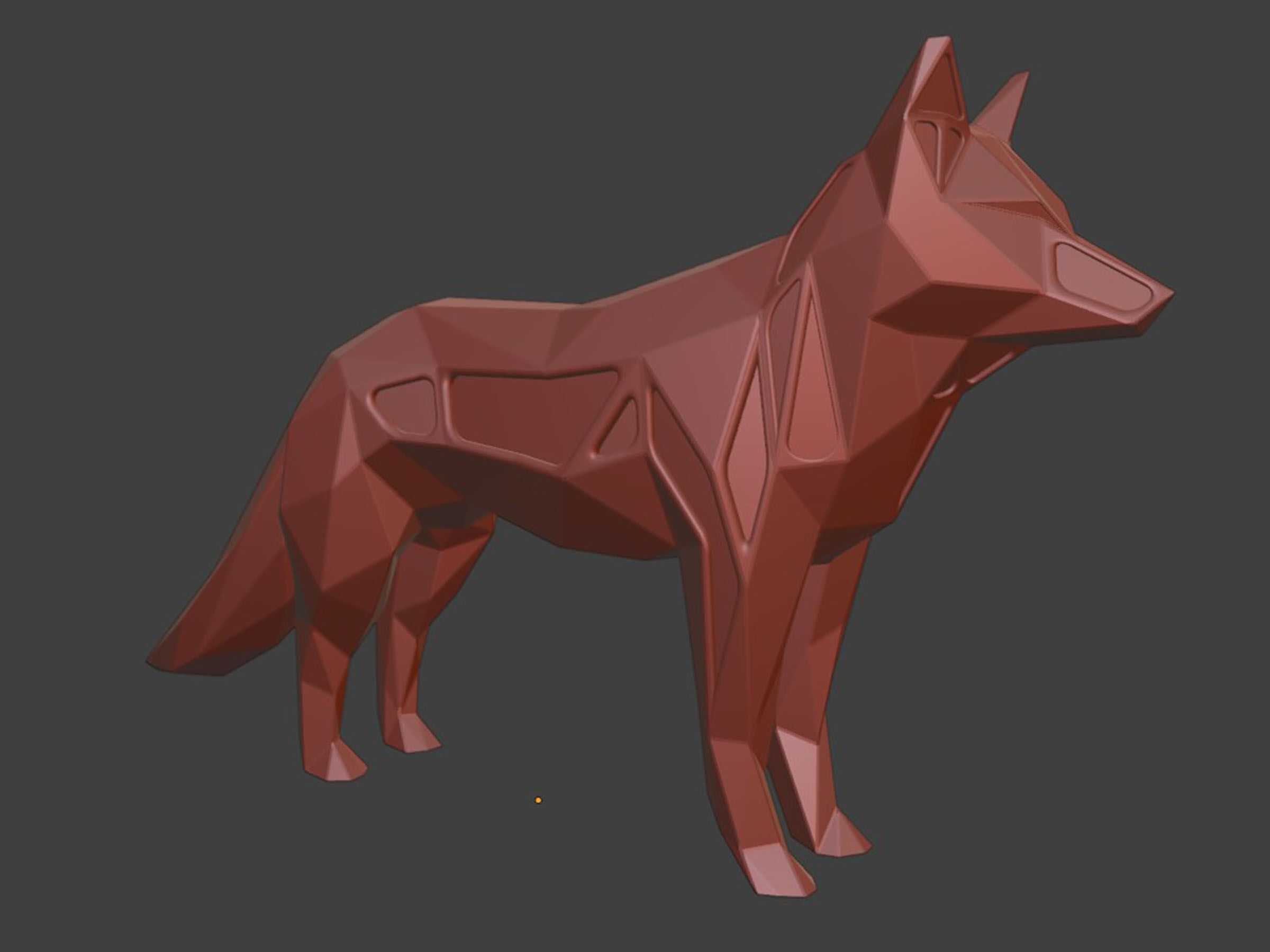 Polygon Fox  3D print model_7