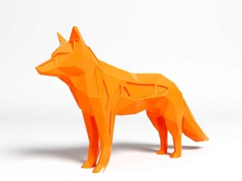 Polygon Fox  3D print model_4