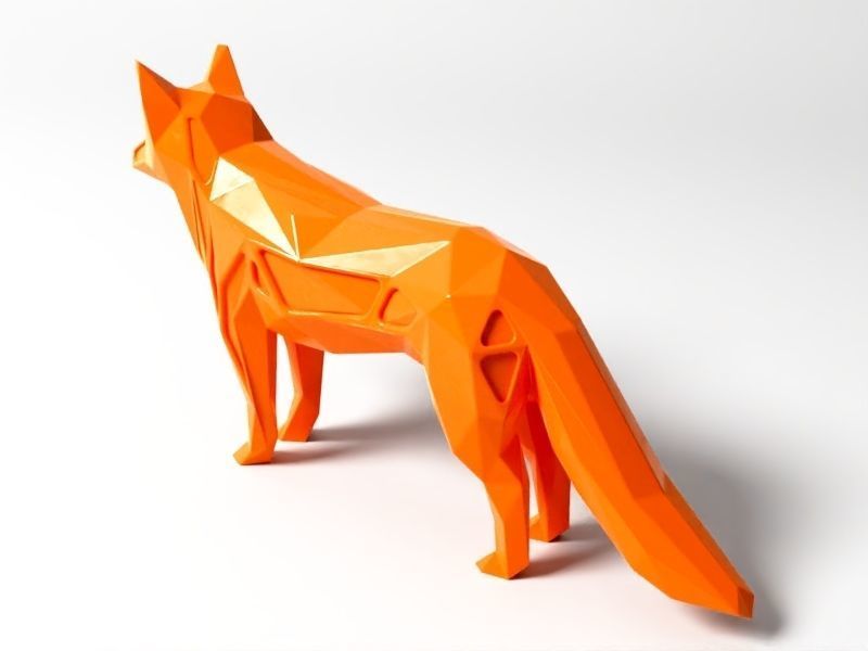 Polygon Fox  3D print model_3