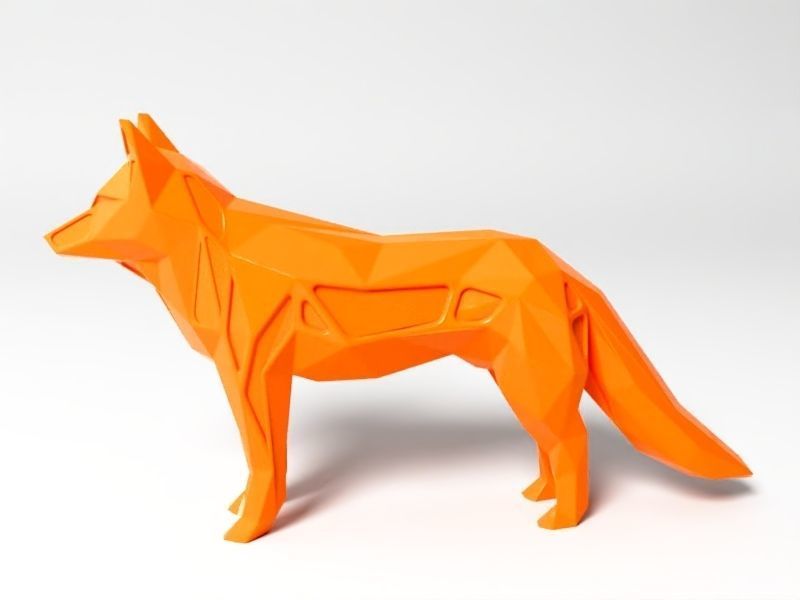Polygon Fox  3D print model_5