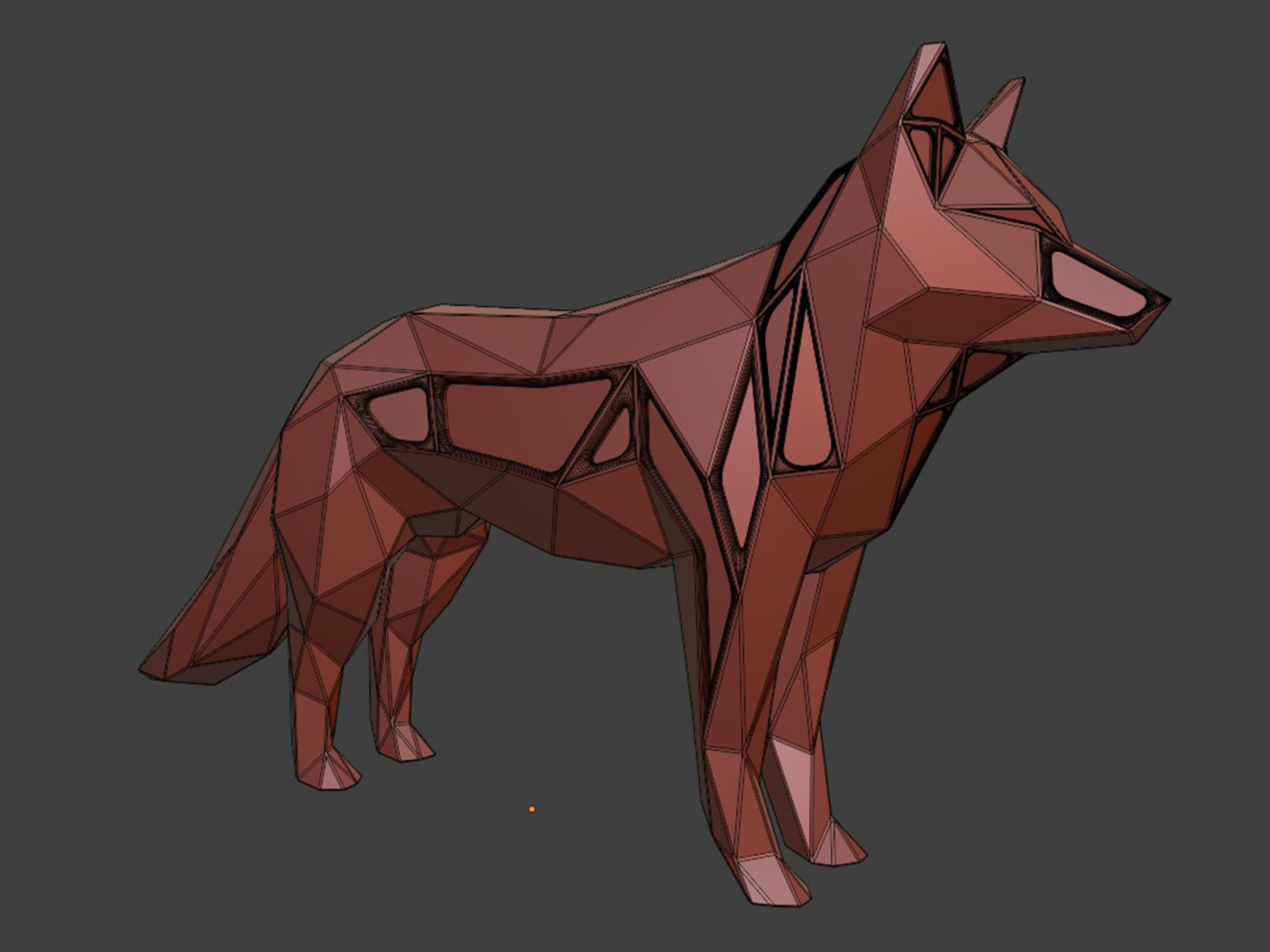Polygon Fox  3D print model_6