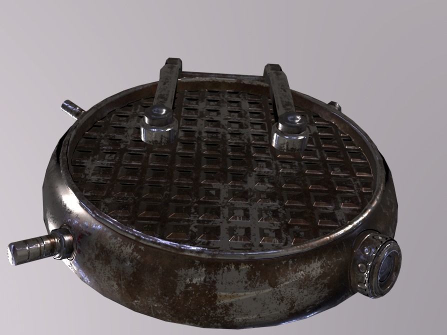 Cave Door  Low-poly 3D model_2