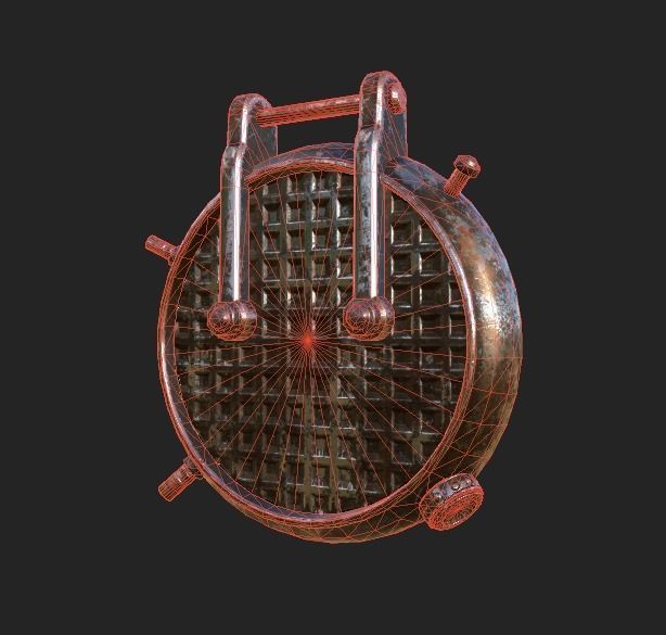 Cave Door  Low-poly 3D model_5