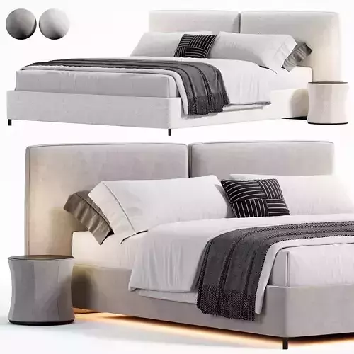Tatlin Cover Bed By Minotti 3D model