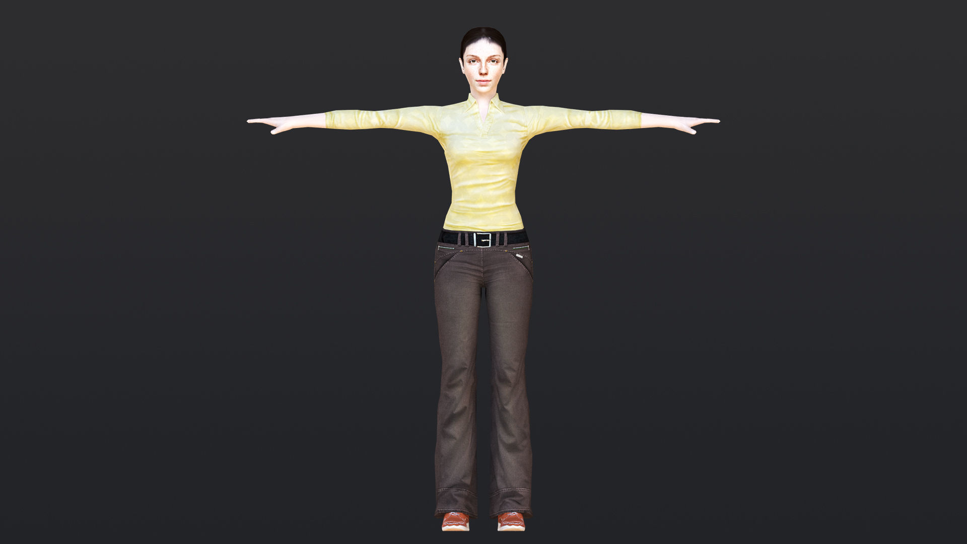 Woman 6 With 52 Animations 32 Morphs Low-poly 3D model_9