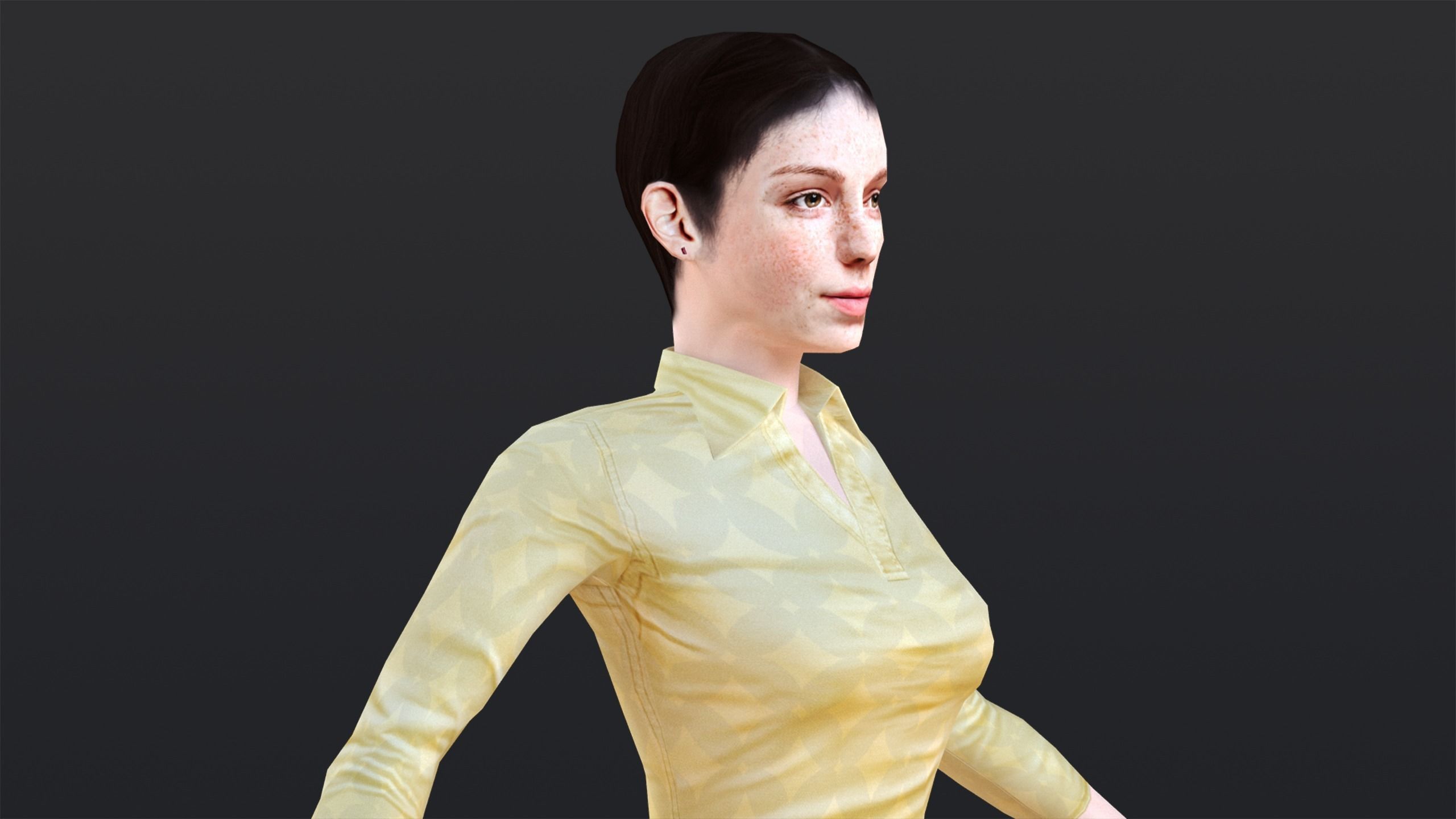 Woman 6 With 52 Animations 32 Morphs Low-poly 3D model_7