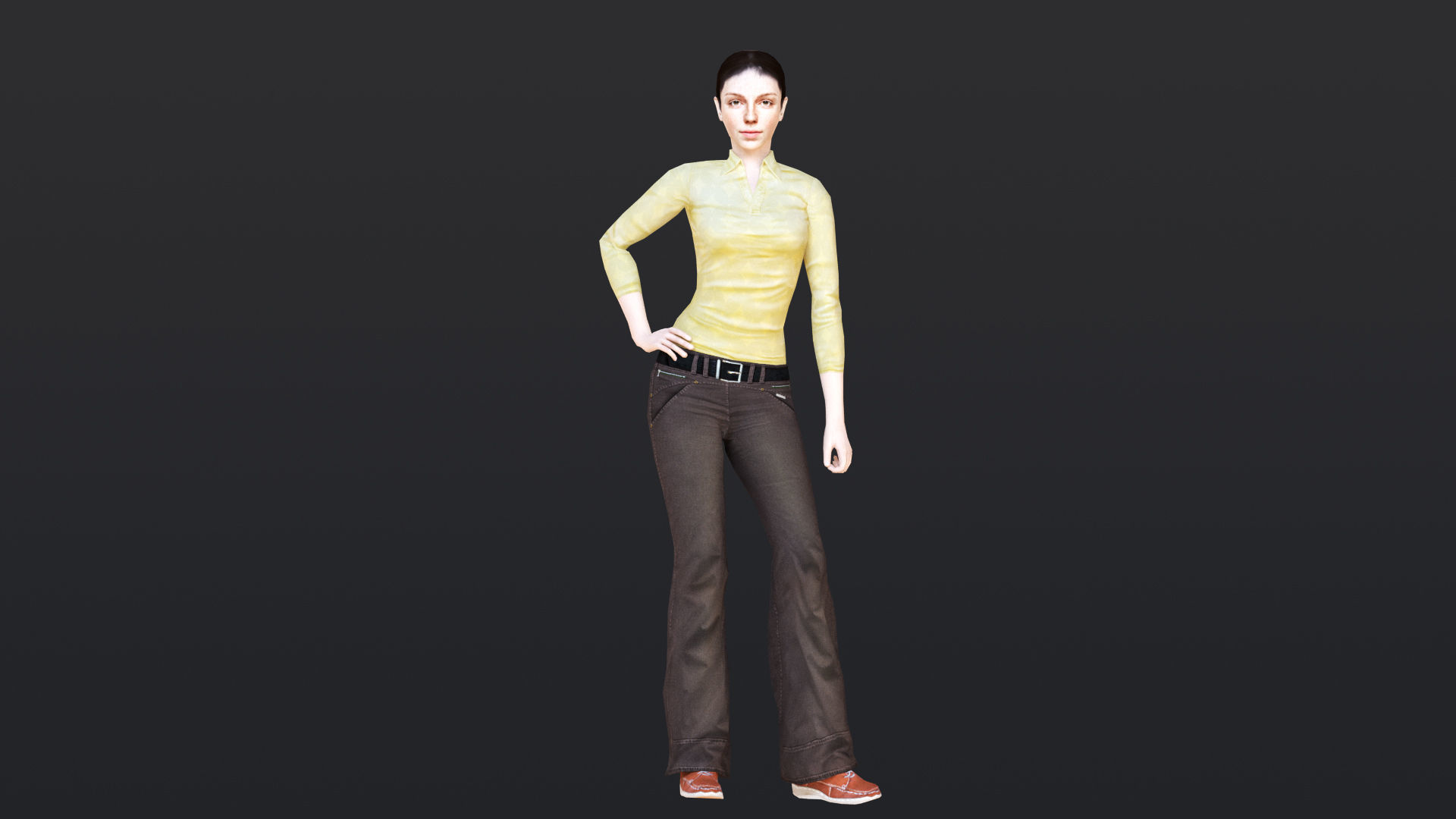 Woman 6 With 52 Animations 32 Morphs Low-poly 3D model_16