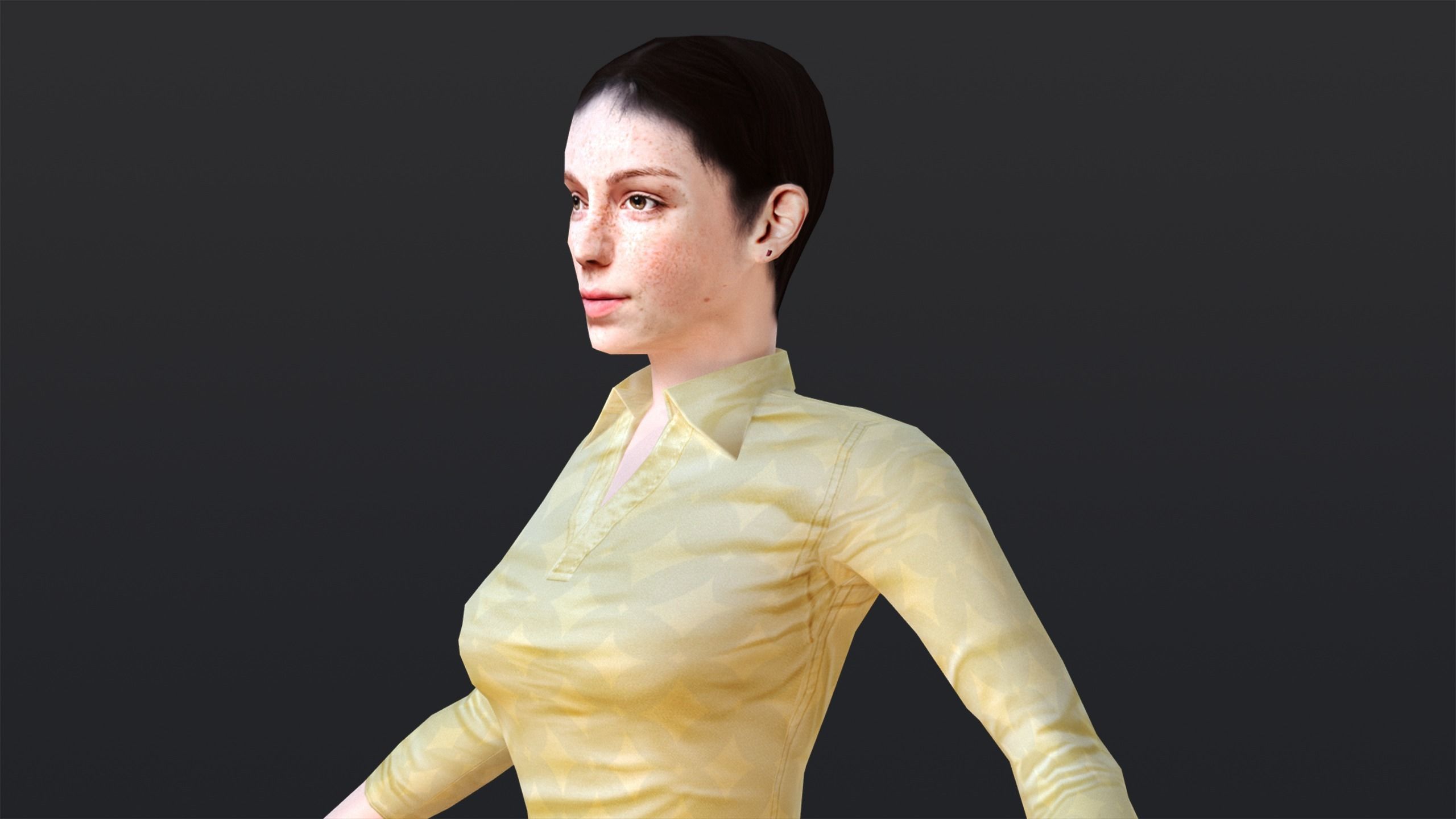 Woman 6 With 52 Animations 32 Morphs Low-poly 3D model_6