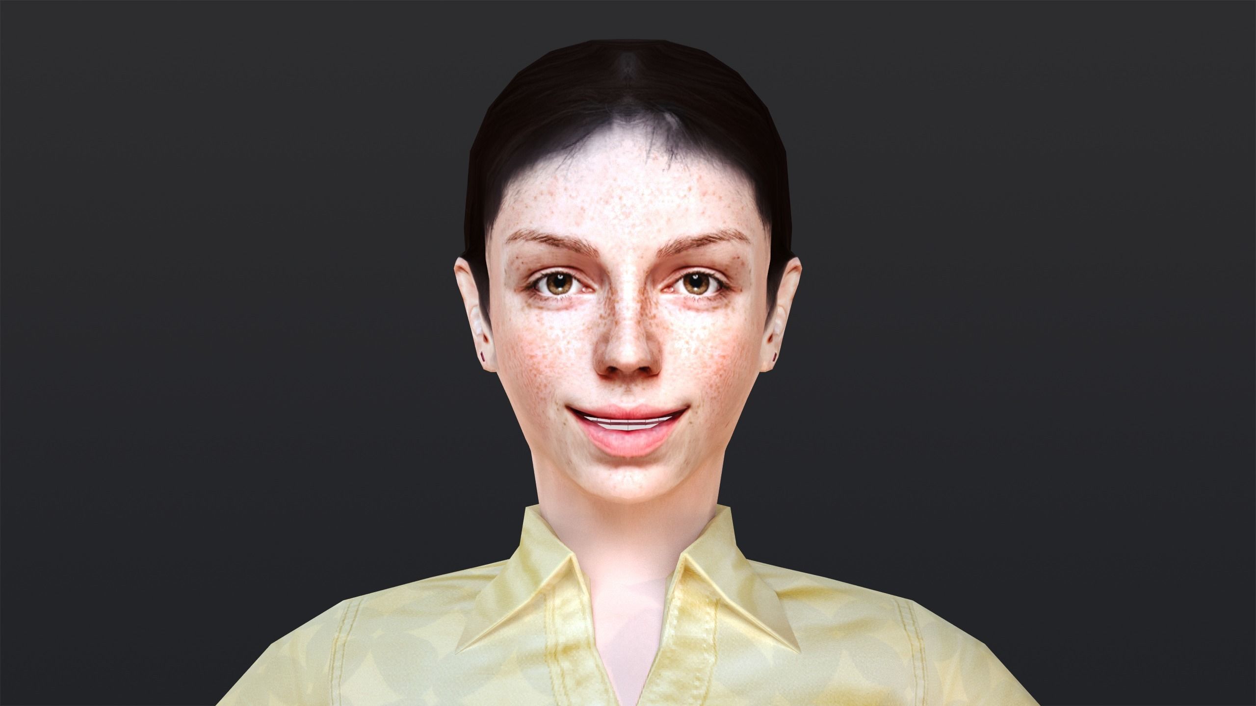 Woman 6 With 52 Animations 32 Morphs Low-poly 3D model_2