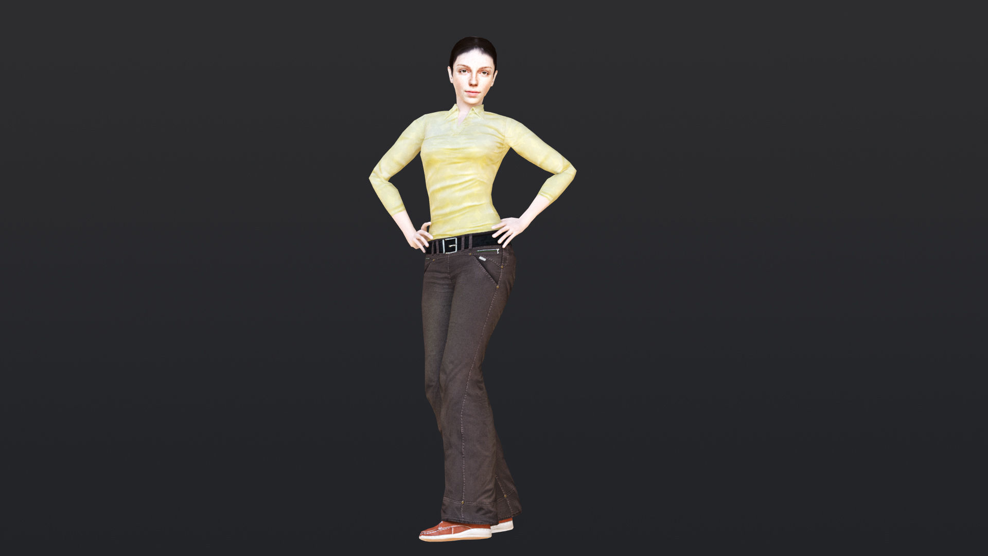 Woman 6 With 52 Animations 32 Morphs Low-poly 3D model_17