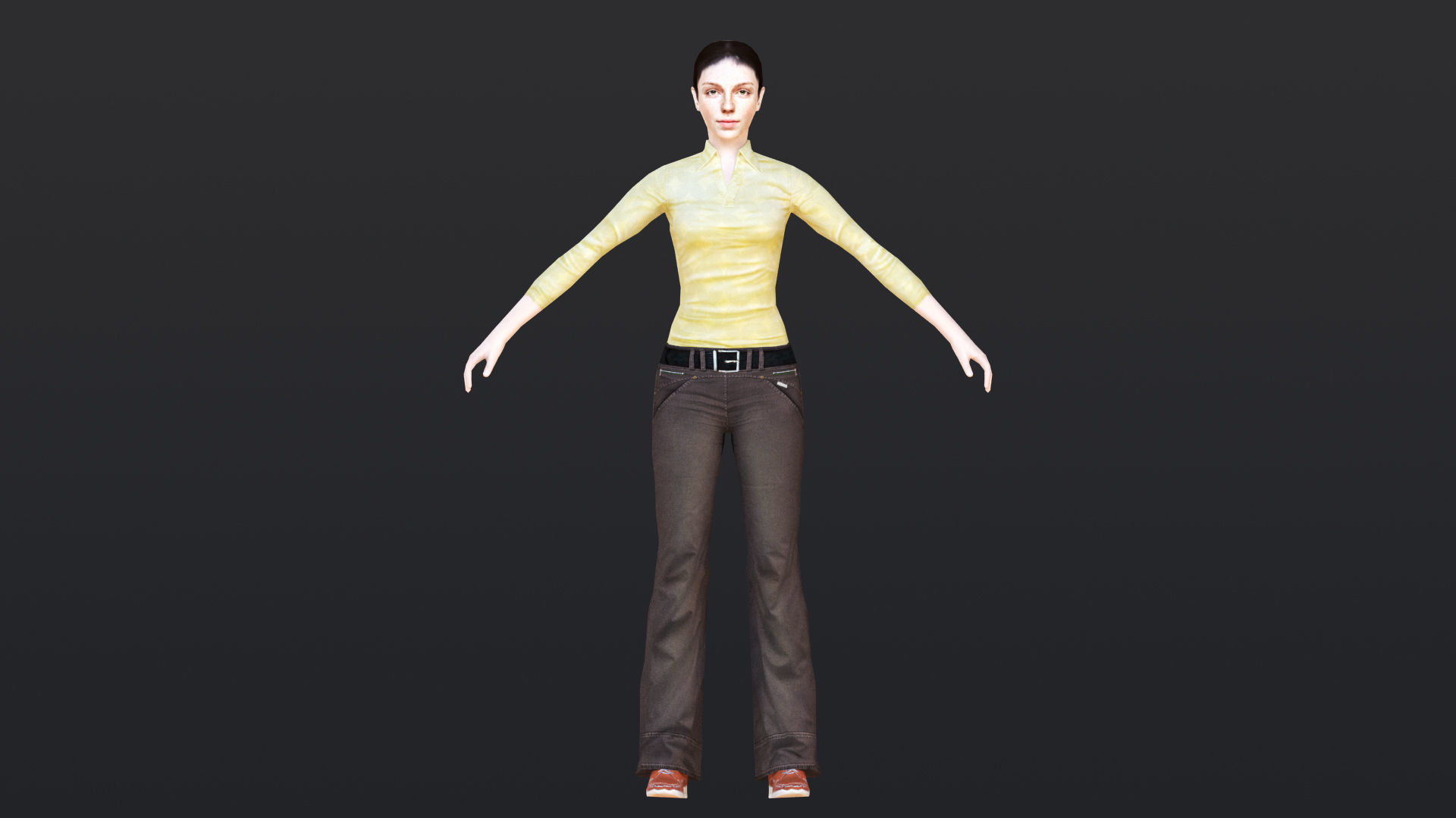 Woman 6 With 52 Animations 32 Morphs Low-poly 3D model_11