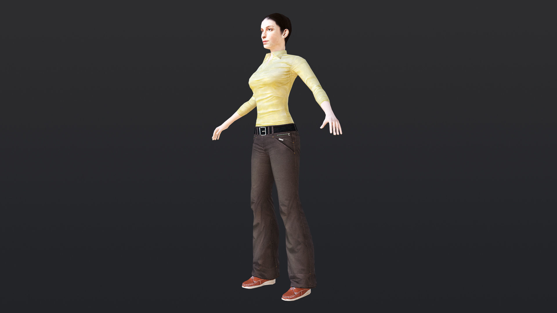 Woman 6 With 52 Animations 32 Morphs Low-poly 3D model_14
