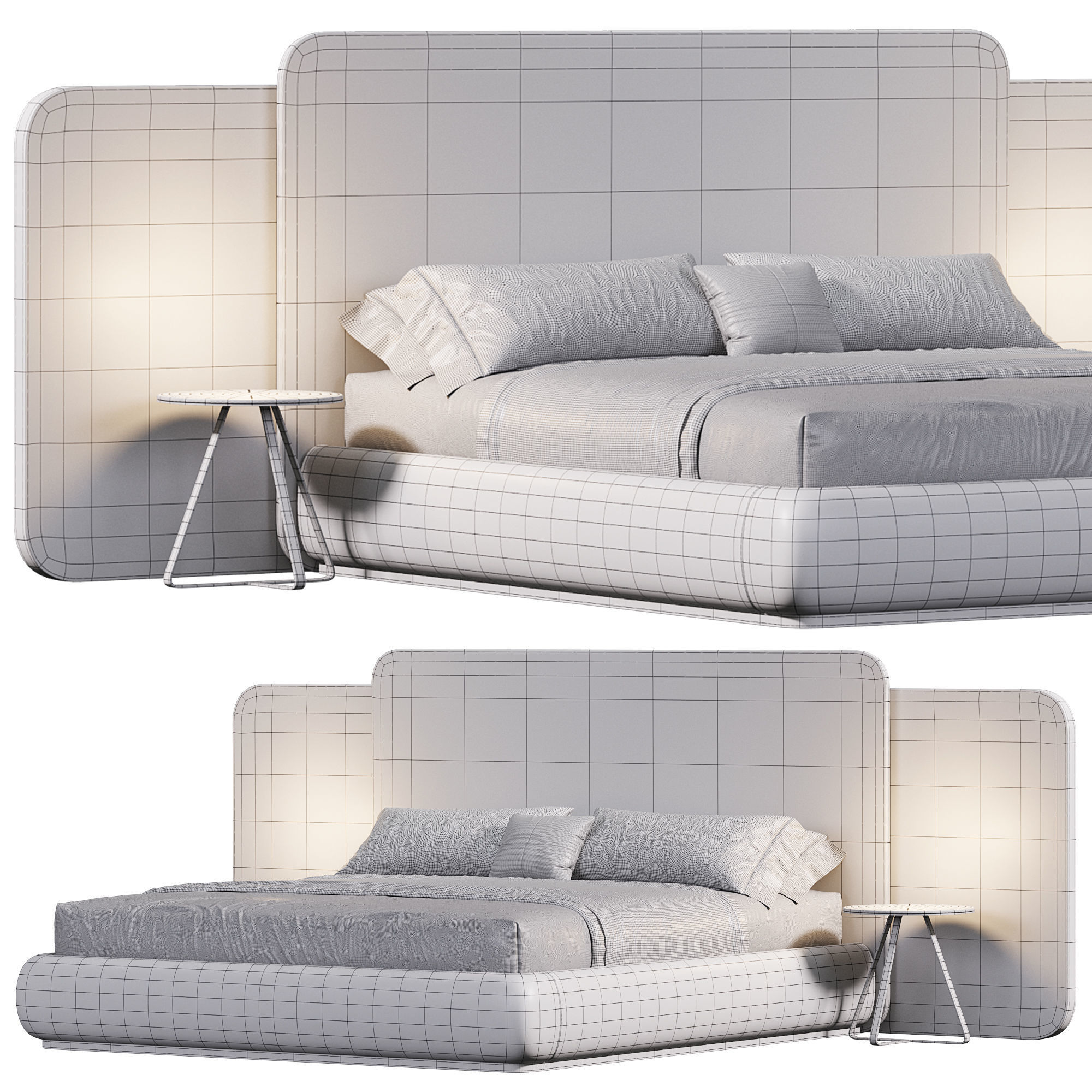Roma bed 3D model_5