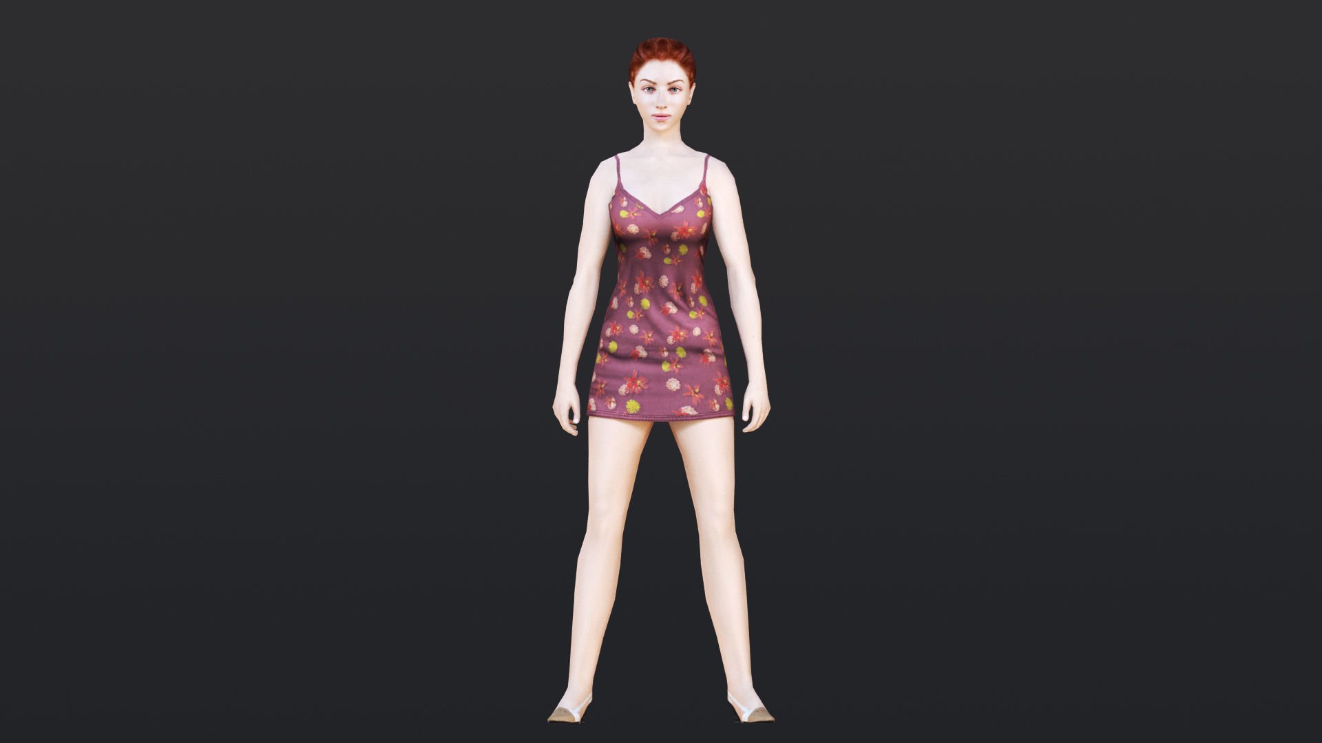 Woman 7 With 52 Animations 32 Morphs Low-poly 3D model_18