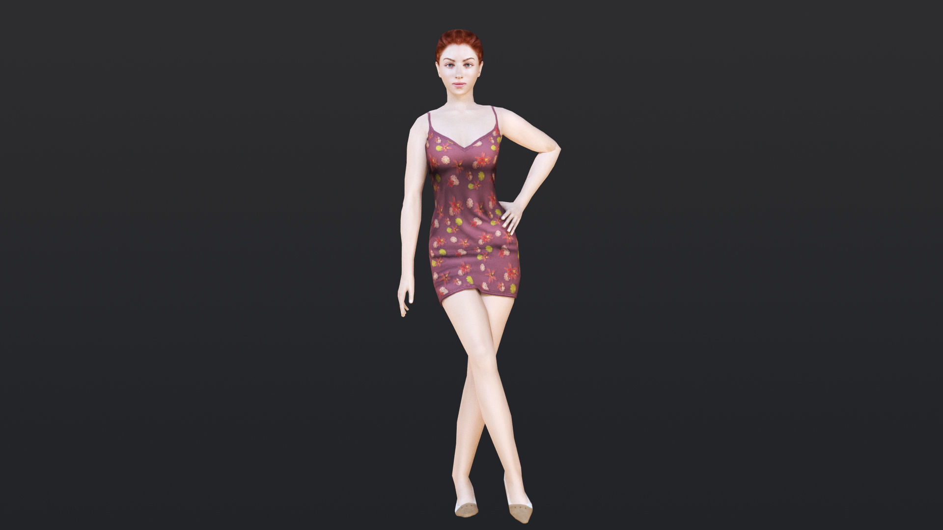 Woman 7 With 52 Animations 32 Morphs Low-poly 3D model_15