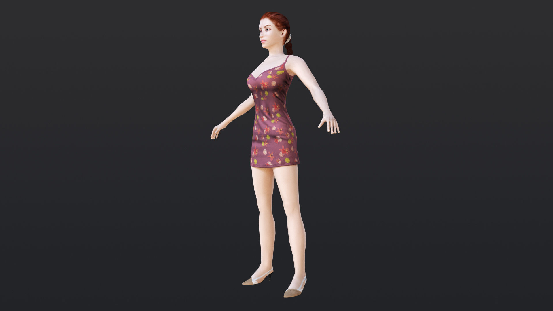 Woman 7 With 52 Animations 32 Morphs Low-poly 3D model_14