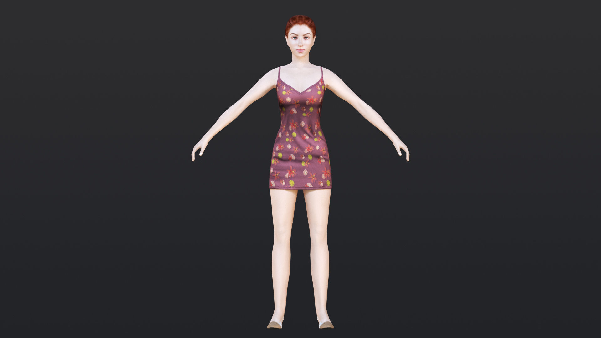 Woman 7 With 52 Animations 32 Morphs Low-poly 3D model_11