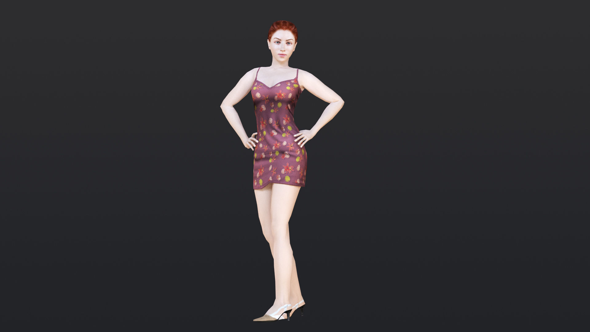Woman 7 With 52 Animations 32 Morphs Low-poly 3D model_17