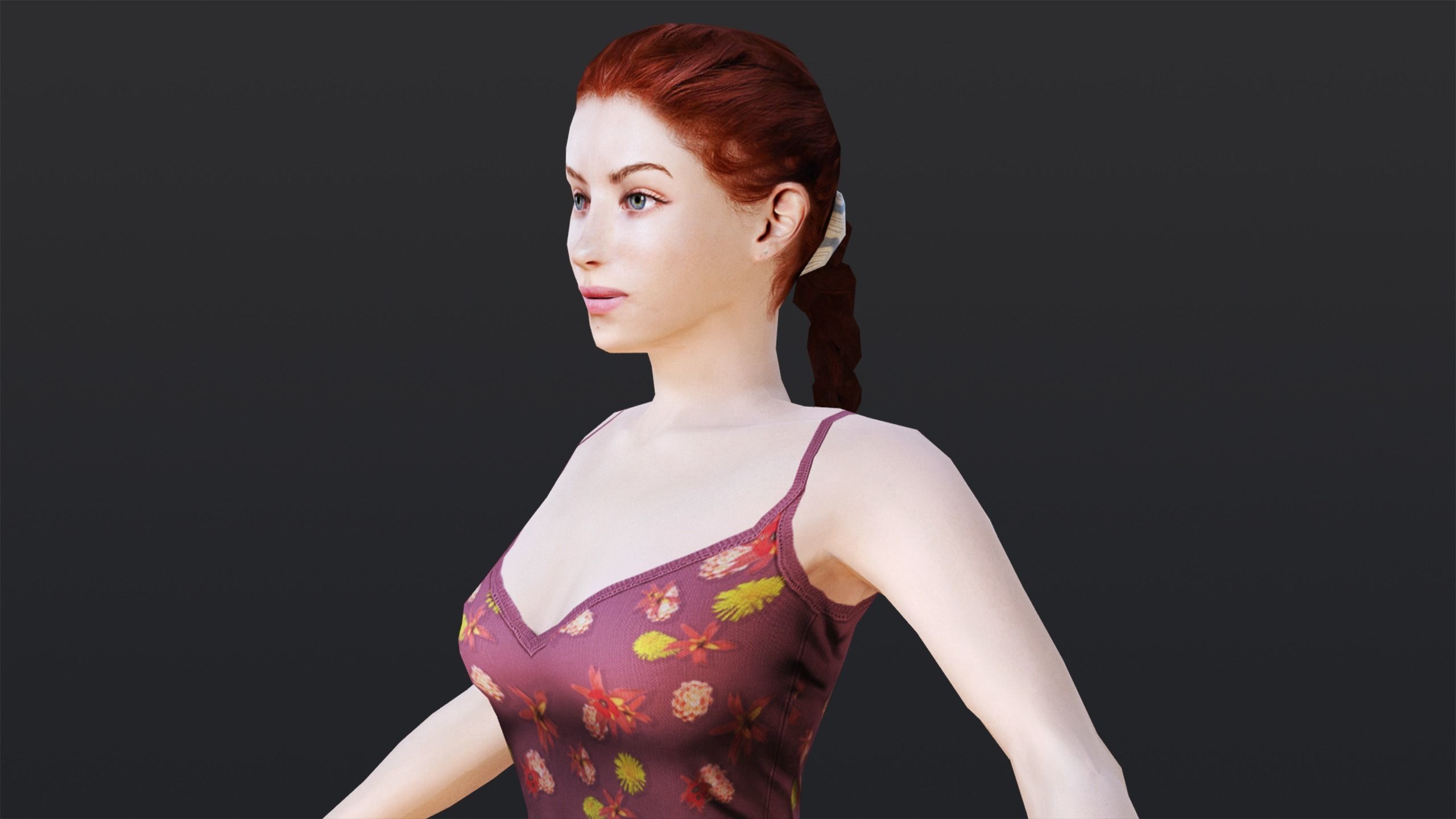 Woman 7 With 52 Animations 32 Morphs Low-poly 3D model_6