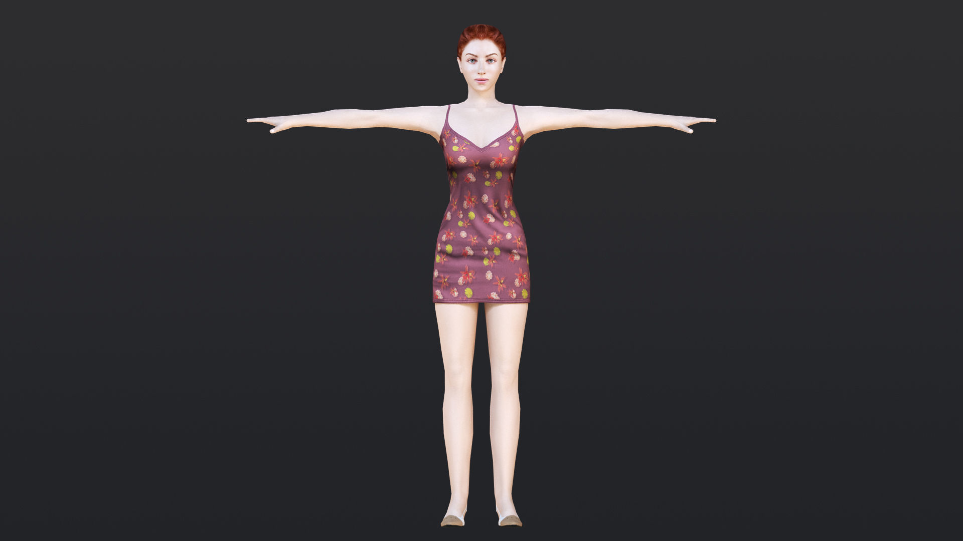 Woman 7 With 52 Animations 32 Morphs Low-poly 3D model_9