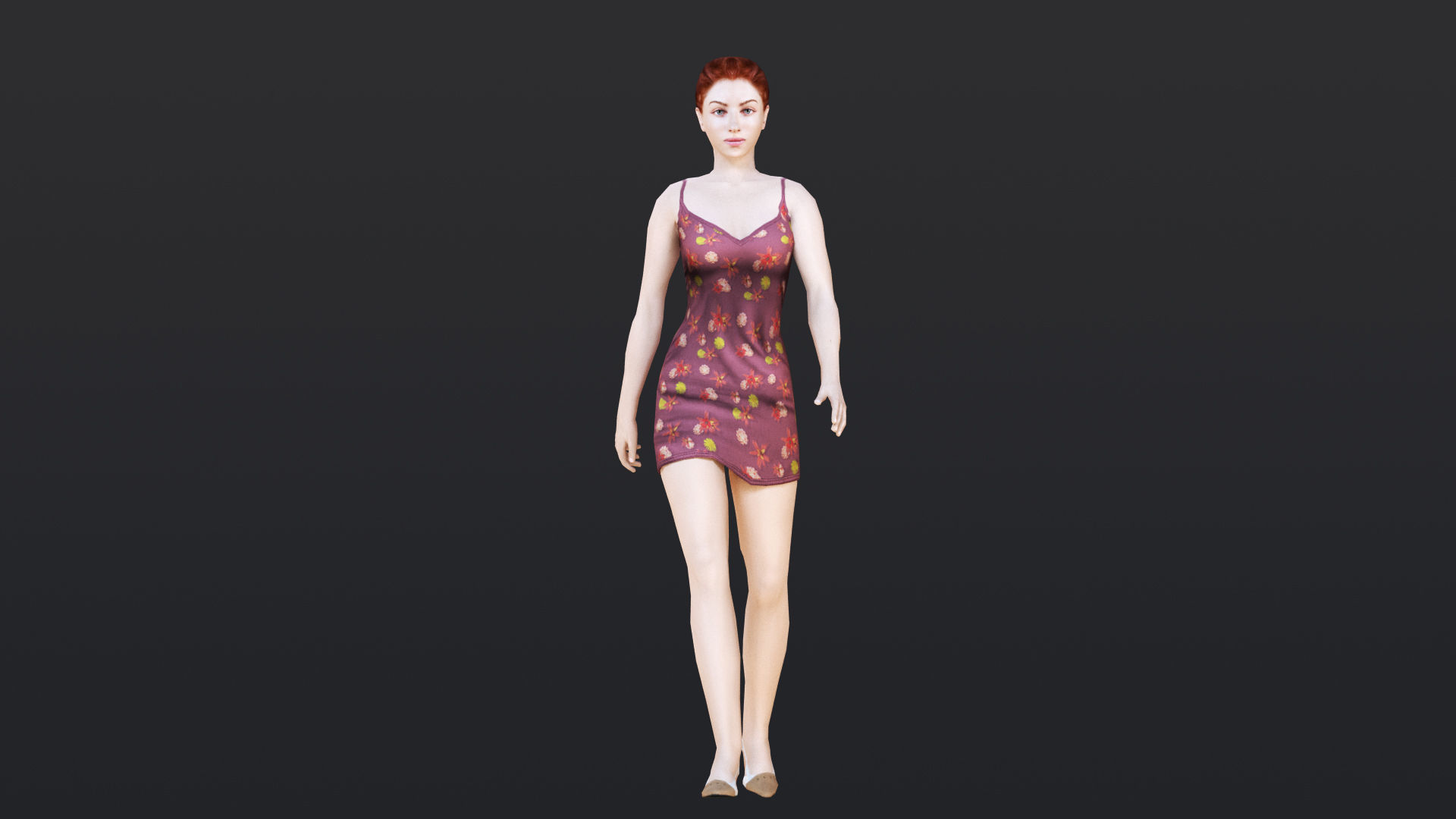 Woman 7 With 52 Animations 32 Morphs Low-poly 3D model_12