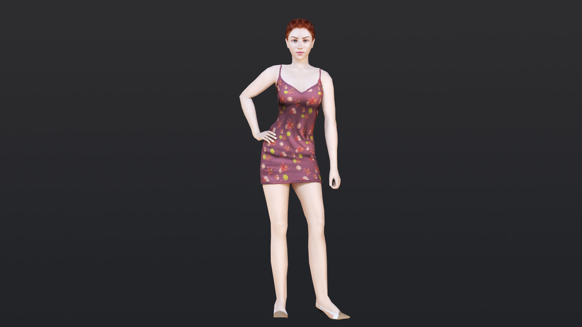 Woman 7 With 52 Animations 32 Morphs Low-poly 3D model_16