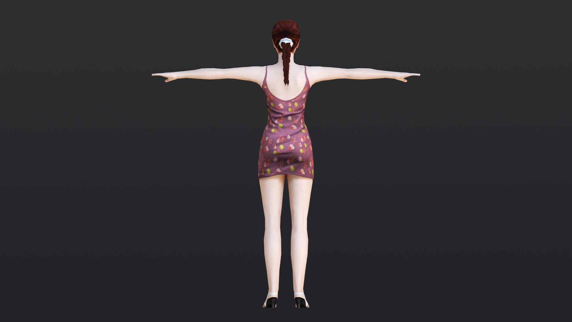 Woman 7 With 52 Animations 32 Morphs Low-poly 3D model_13