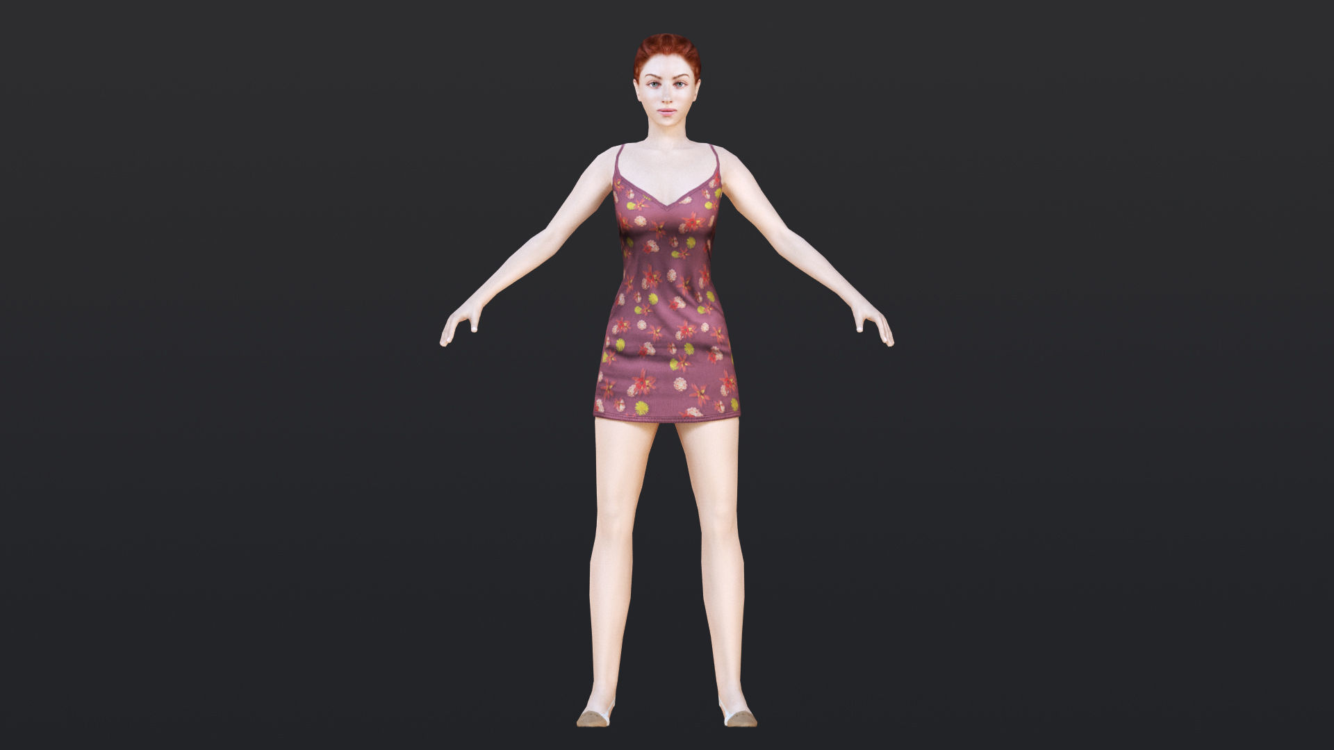 Woman 7 With 52 Animations 32 Morphs Low-poly 3D model_10