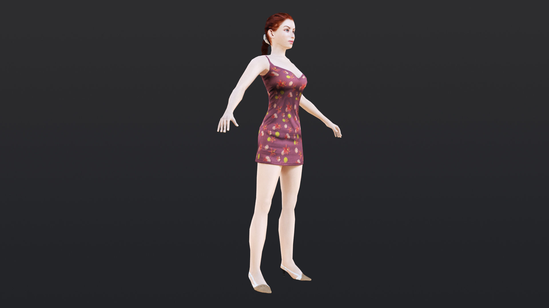 Woman 7 With 52 Animations 32 Morphs Low-poly 3D model_20