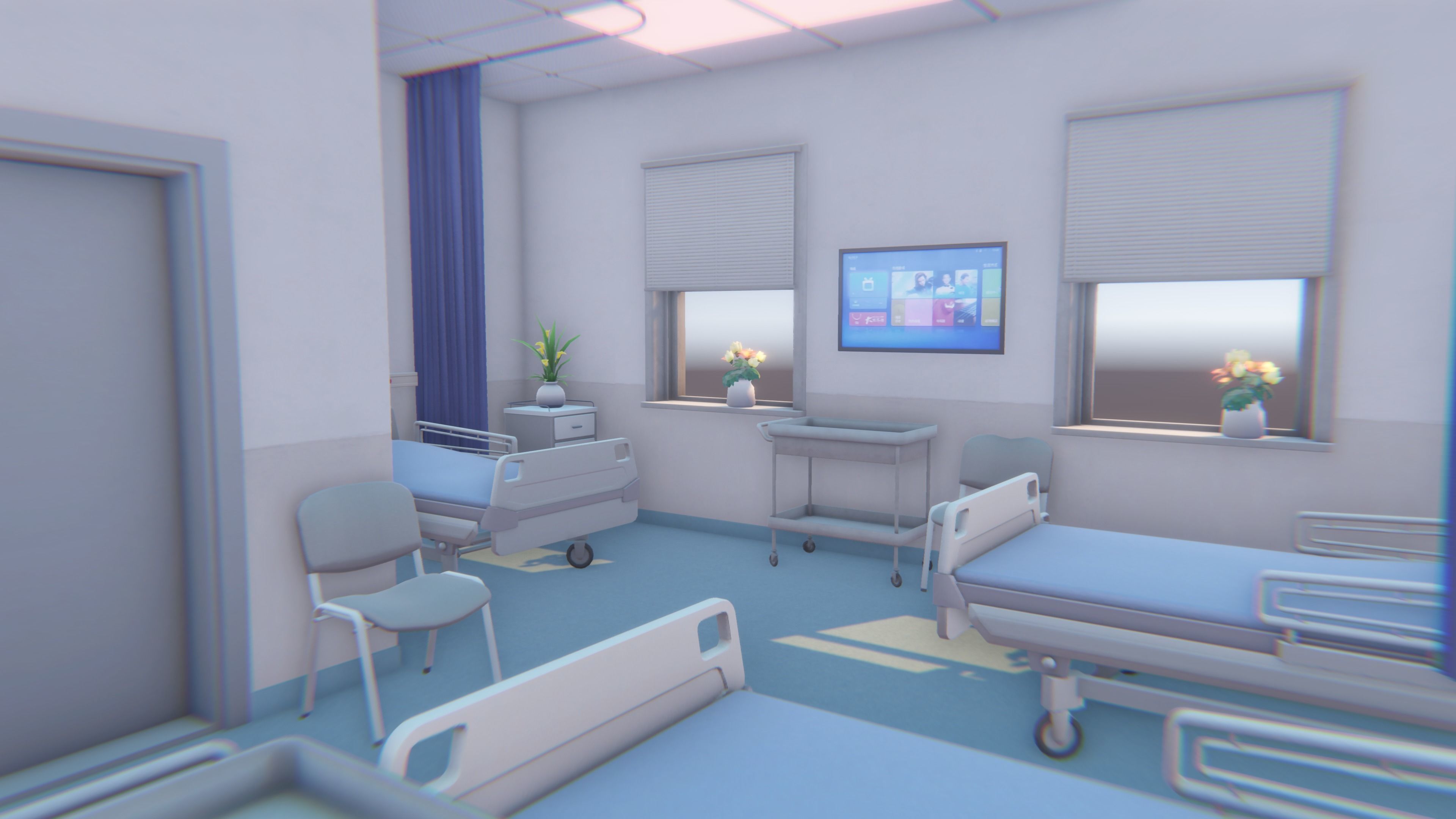 3D Scene - Hospital Ward Low-poly 3D model_10