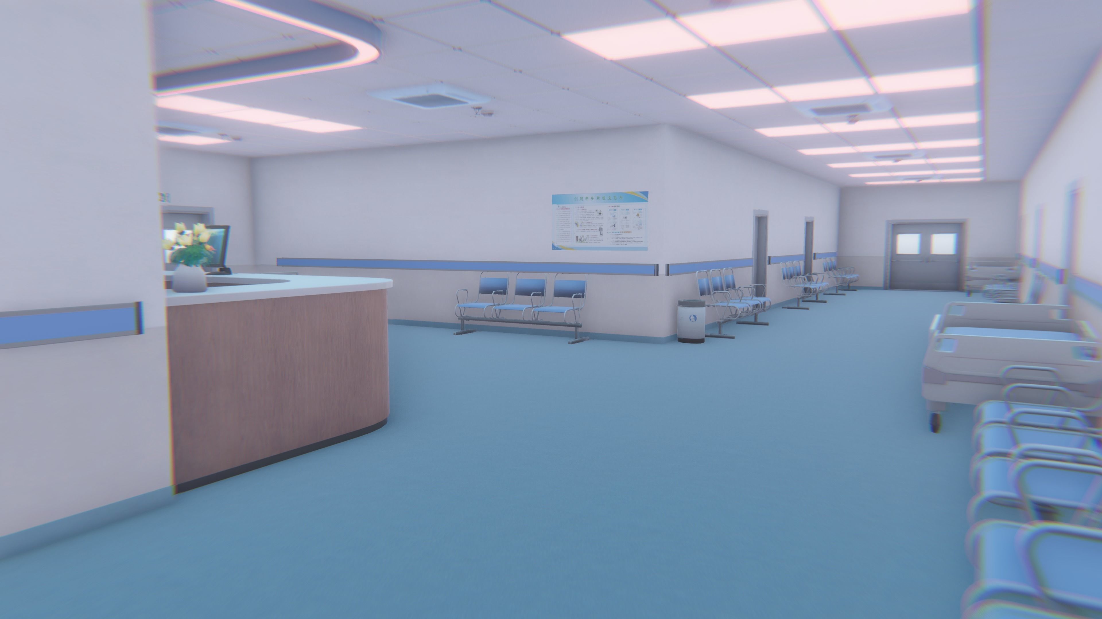 3D Scene - Hospital Ward Low-poly 3D model_7