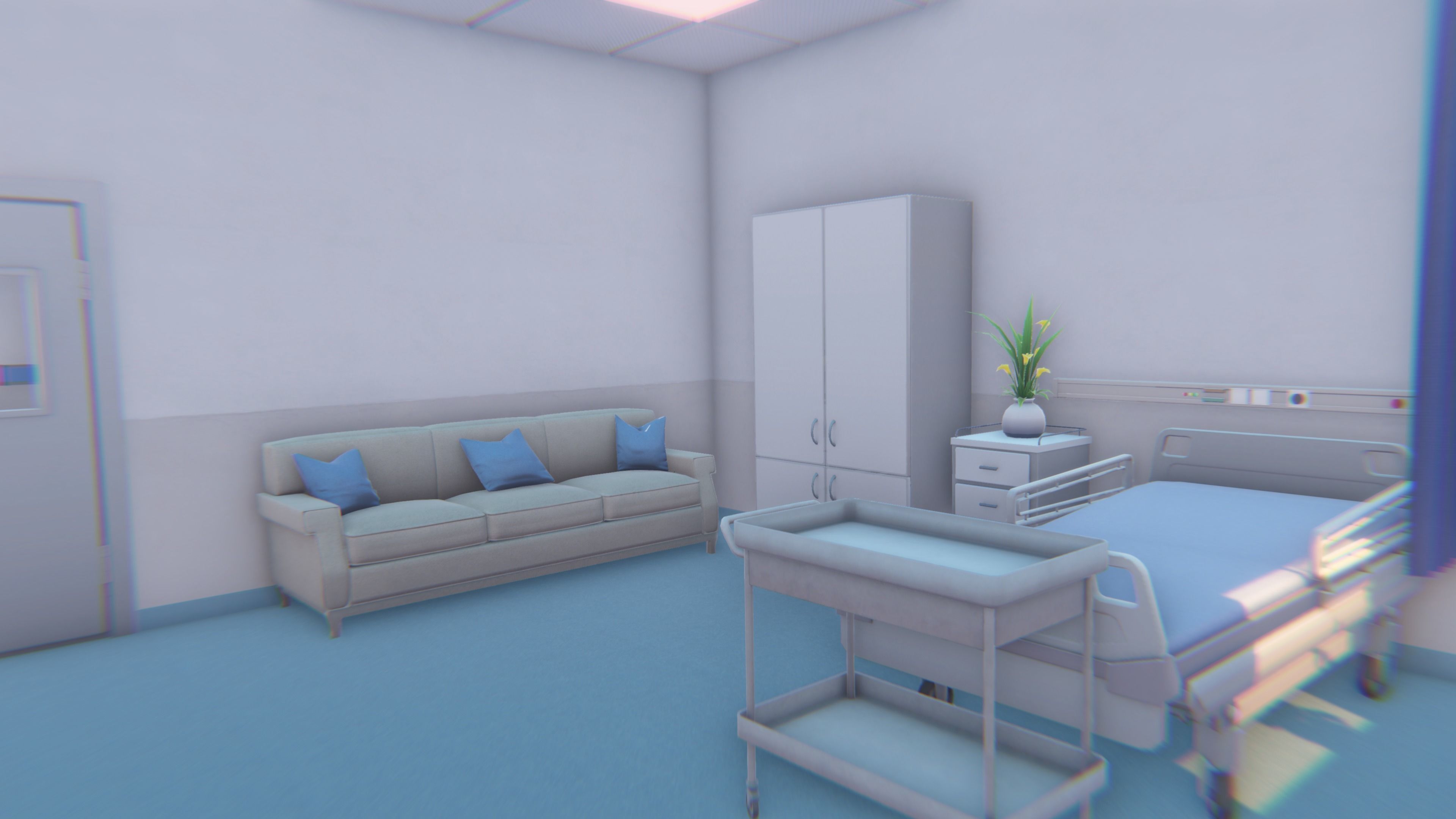 3D Scene - Hospital Ward Low-poly 3D model_4